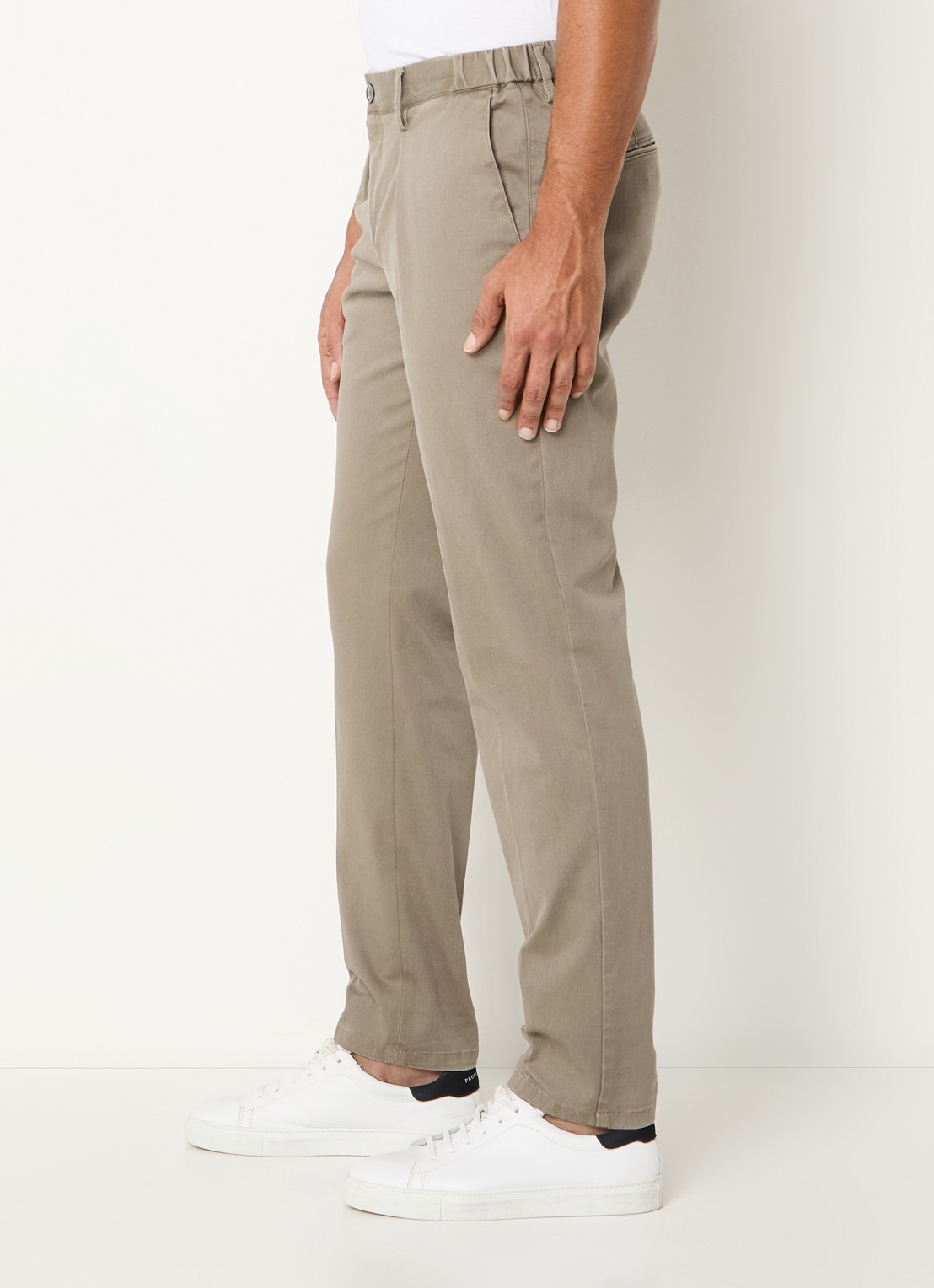 Profuomo Slim fit chino met steekzakken - detail 5 donkerbeige