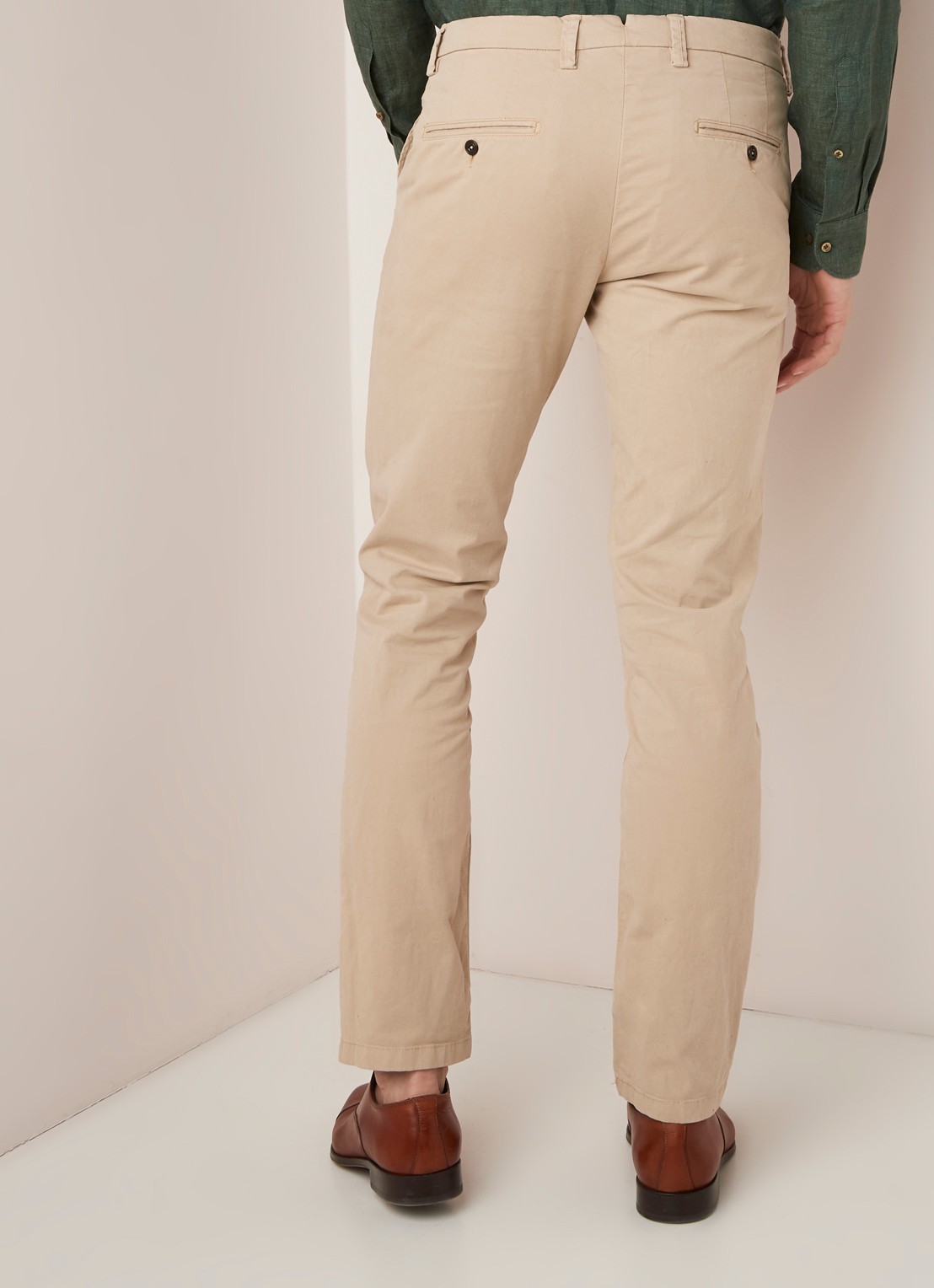Profuomo Slim fit chino met stretch - achterkant beige
