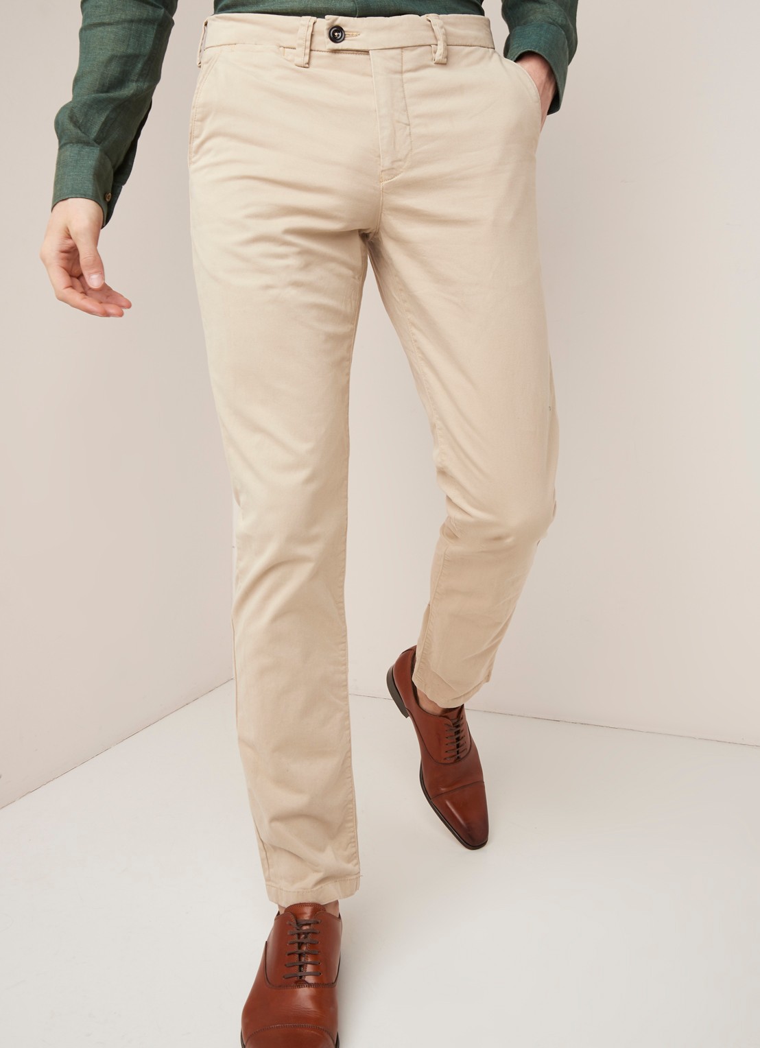 Profuomo Slim fit chino met stretch - detail 3 beige