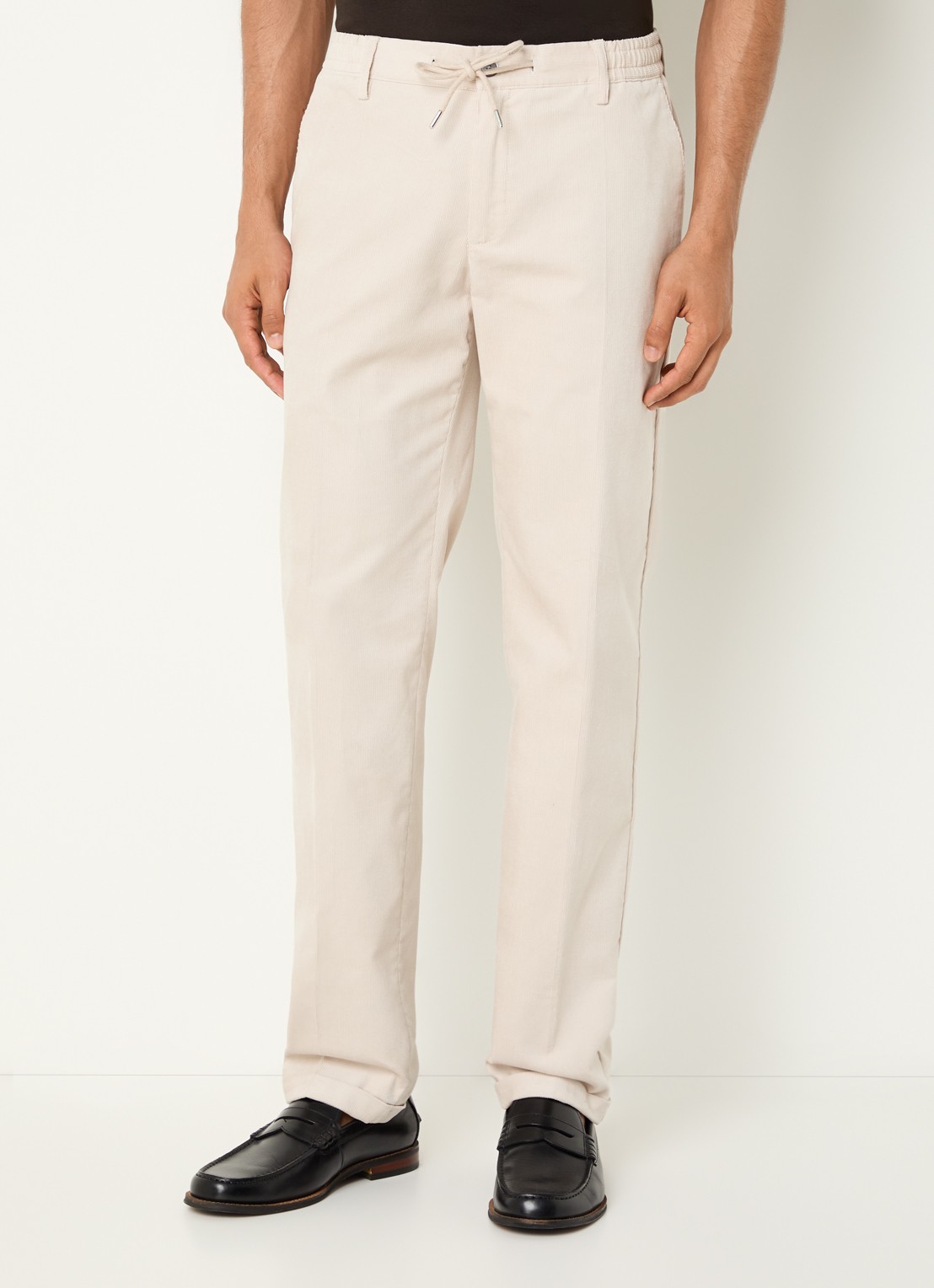 Profuomo Slim fit chino van corduroy met steekzakken - detail 2 beige