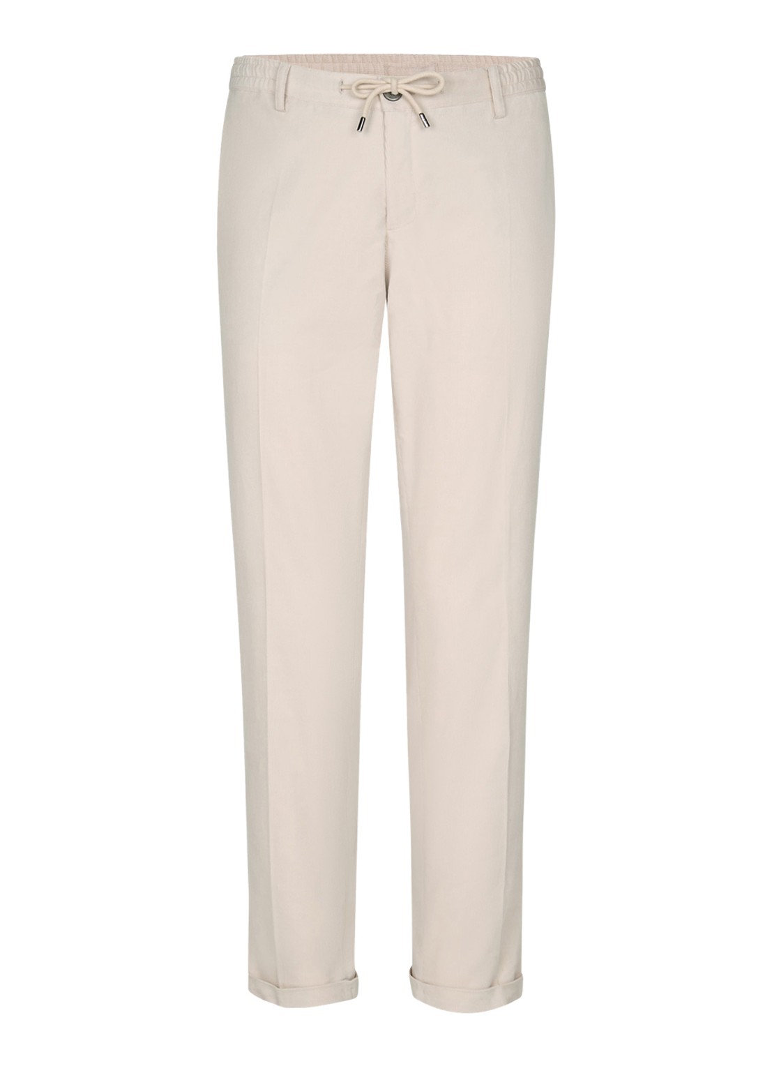 Profuomo Slim fit chino van corduroy met steekzakken - voorkant 5 beige