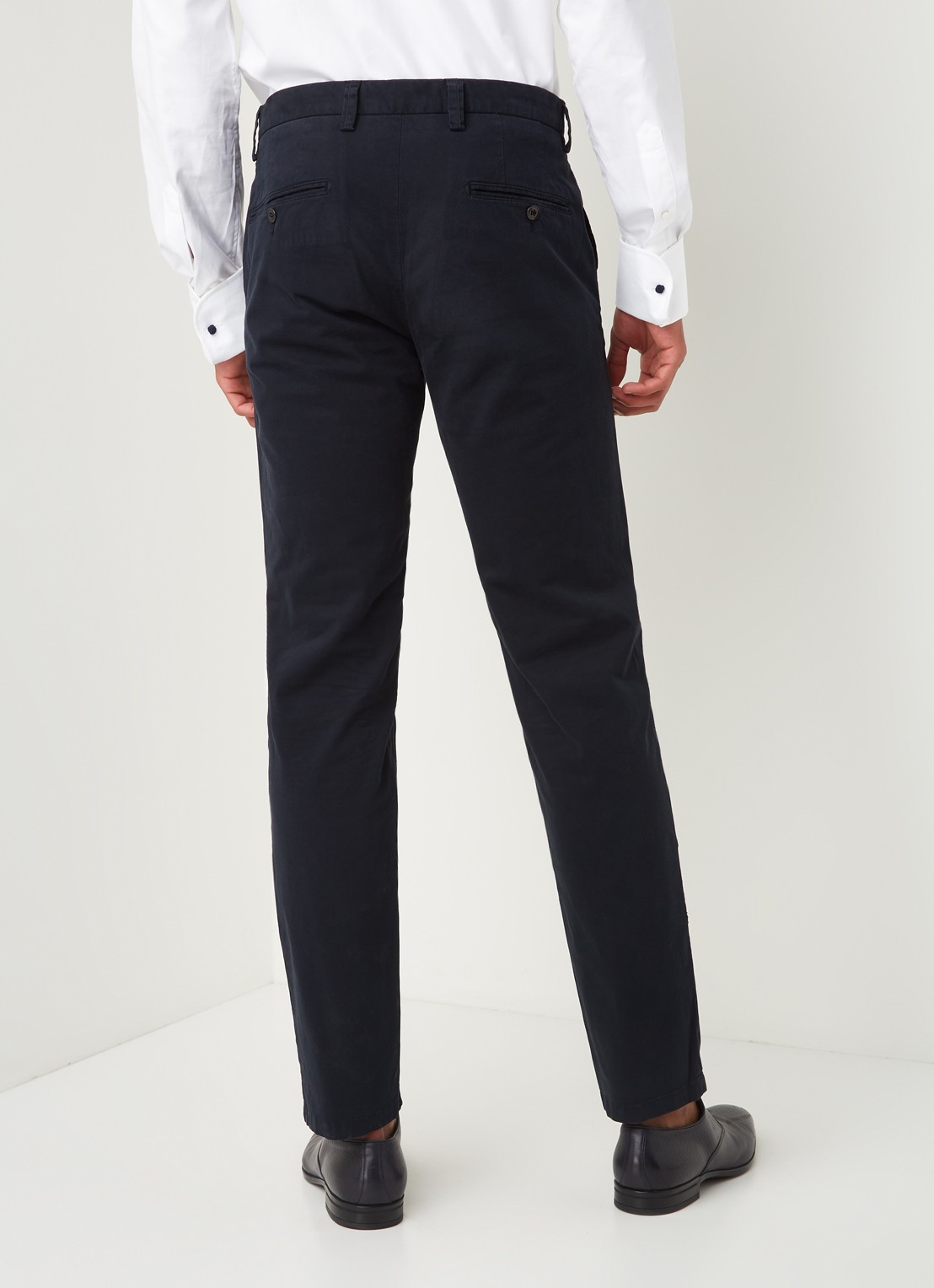 Profuomo Slim fit chino van katoen met garment dye - achterkant blauw