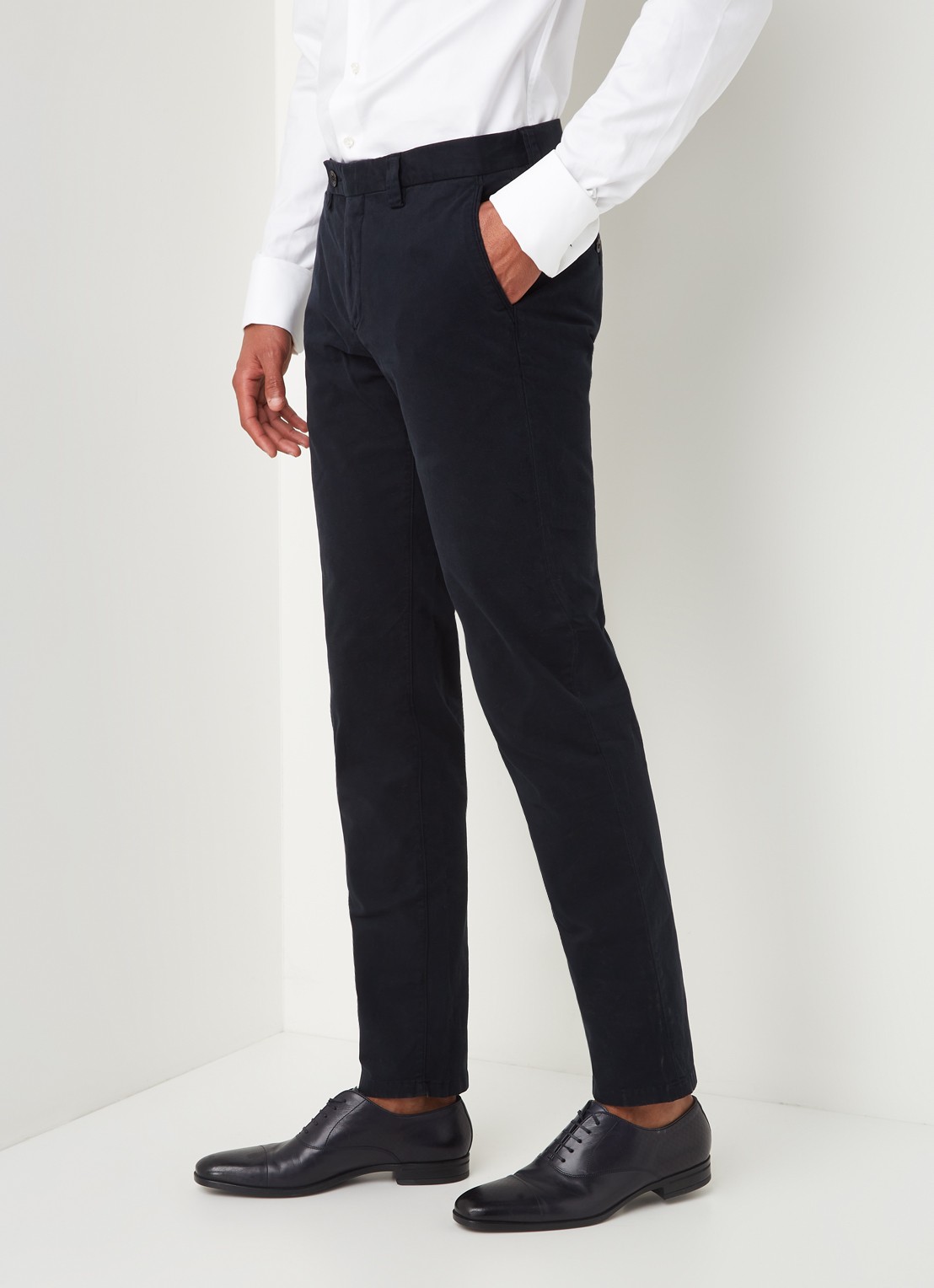 Profuomo Slim fit chino van katoen met garment dye - detail 3 blauw