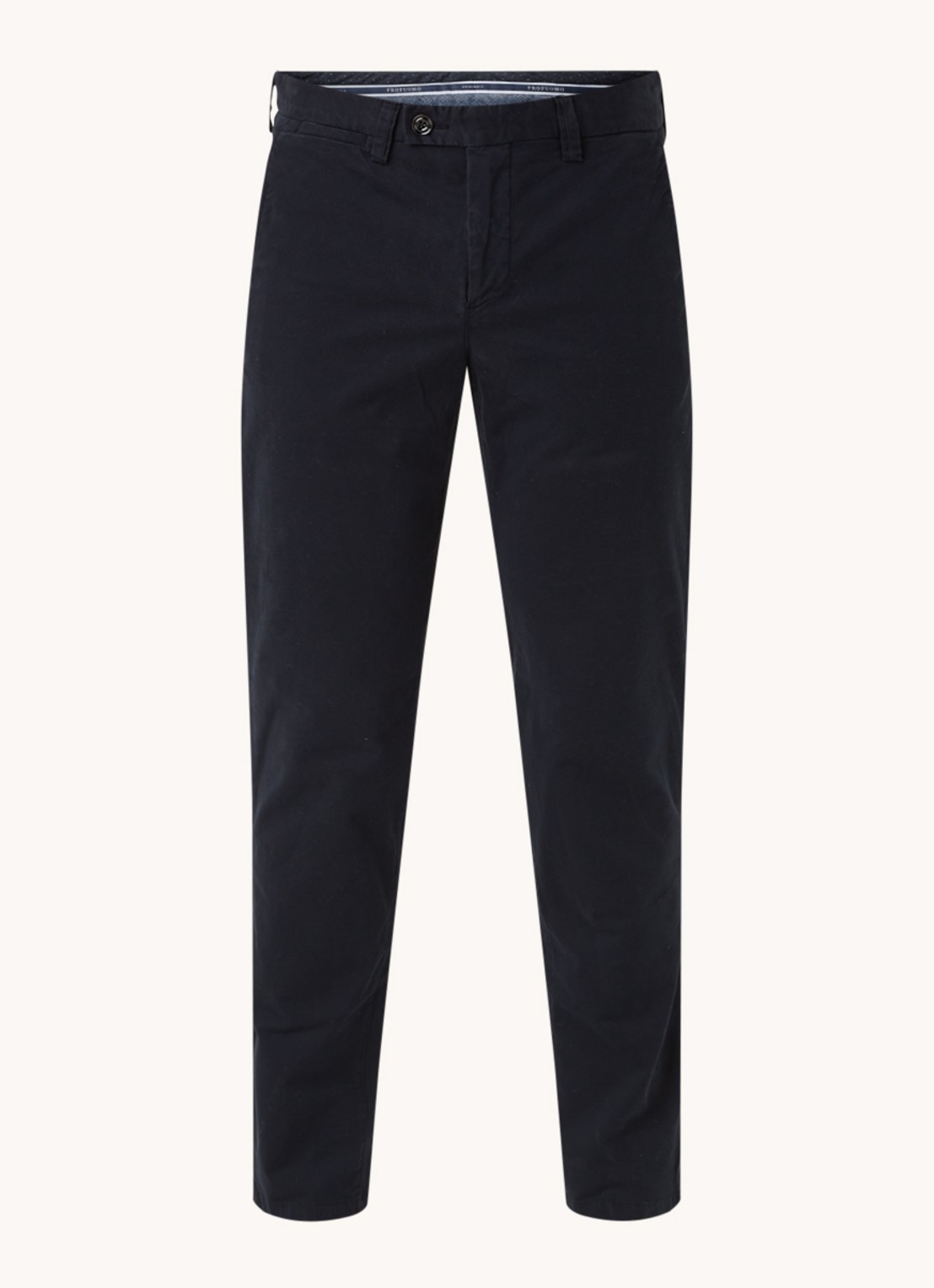 Profuomo Slim fit chino van katoen met garment dye - voorkant 5 blauw