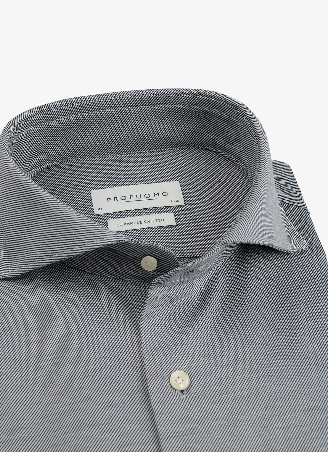 Profuomo Slim fit Japanese knitted shirt overhemd - detail 5 royalblauw