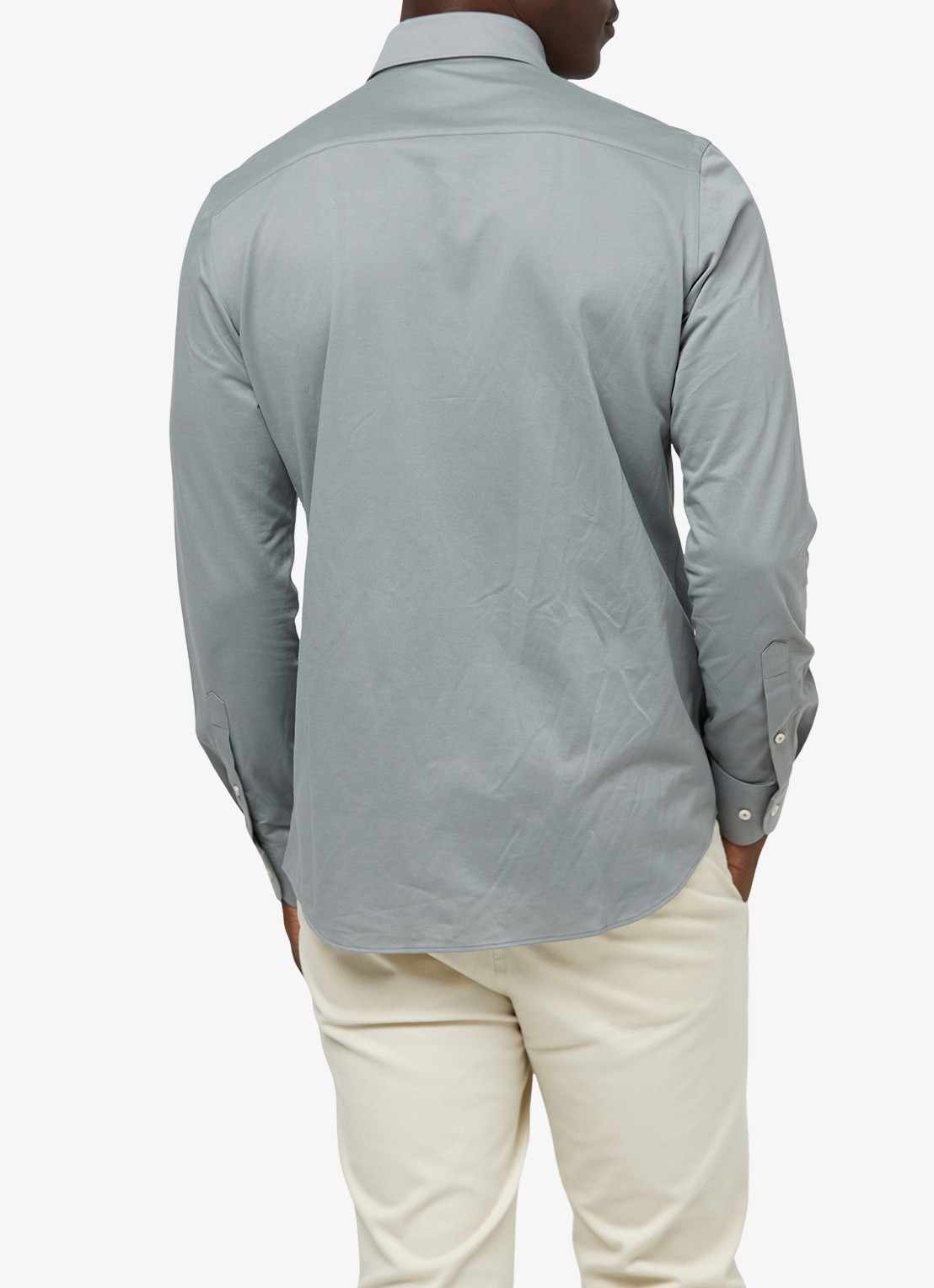 Profuomo Slim fit Japanese knitted shirt - achterkant 3 groen