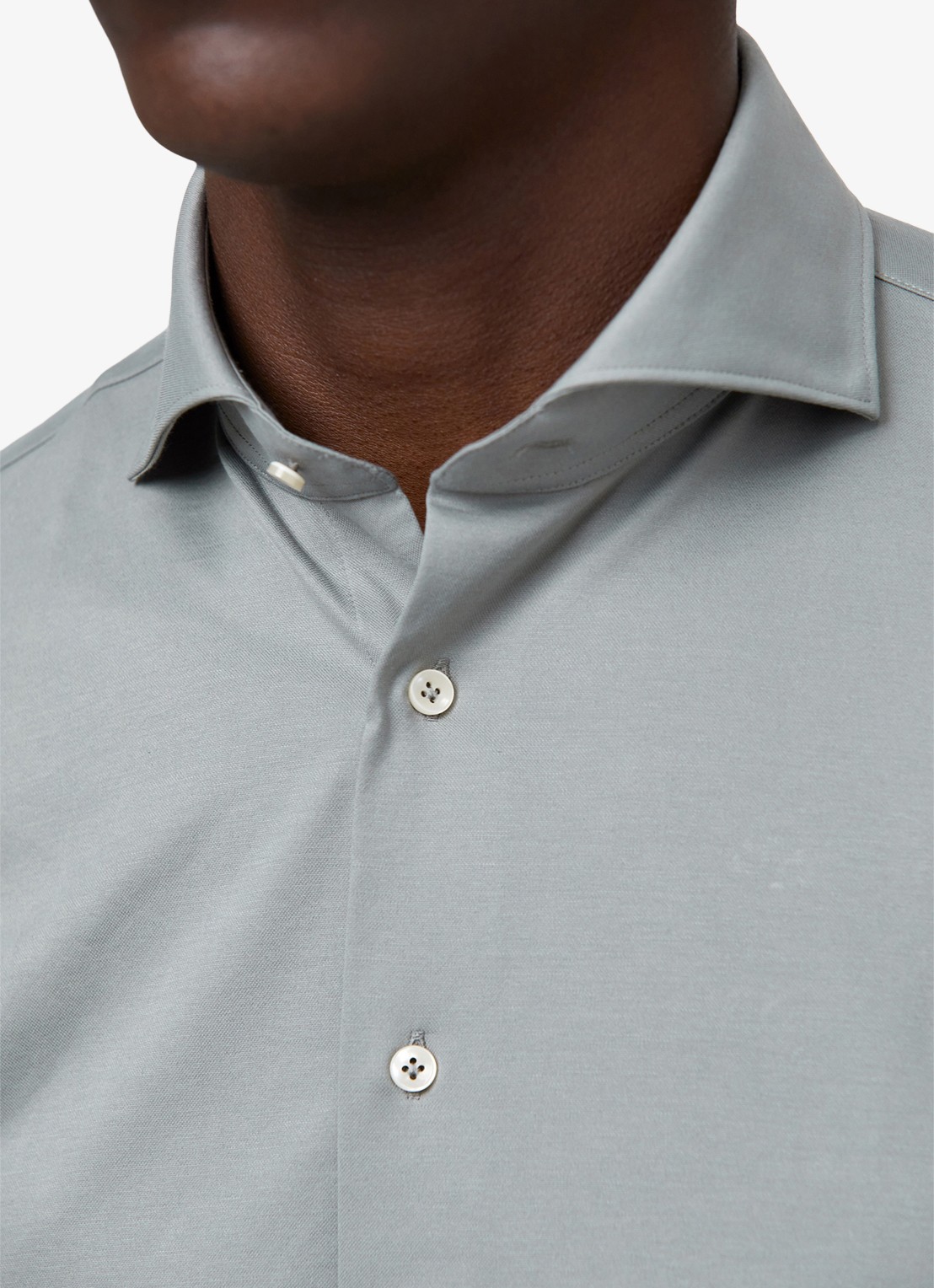 Profuomo Slim fit Japanese knitted shirt - detail 5 groen