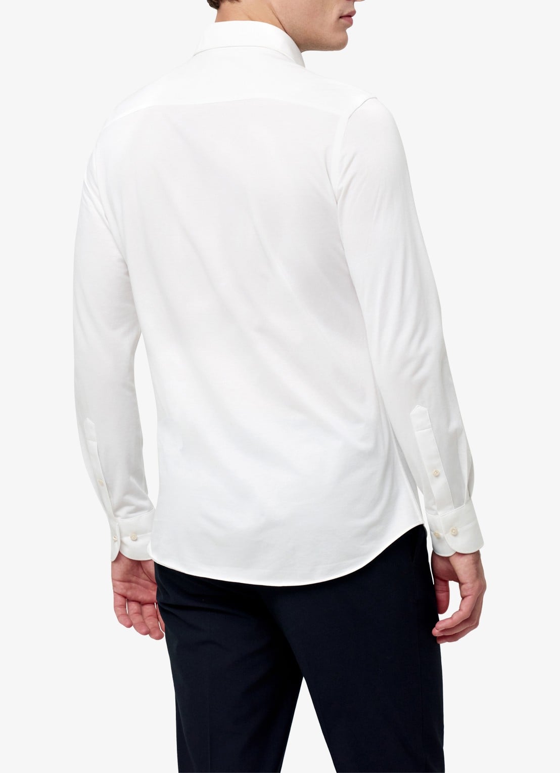 Profuomo Slim fit Japanese knitted shirt - achterkant 6 wit