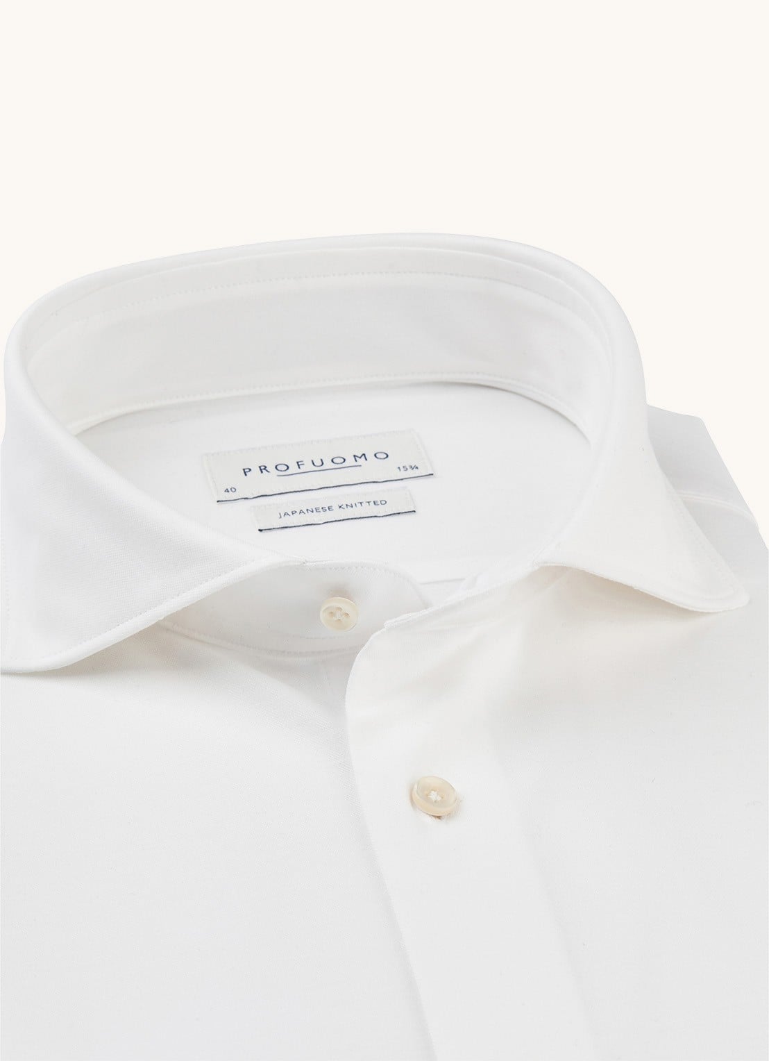 Profuomo Slim fit Japanese knitted shirt - detail 5 wit