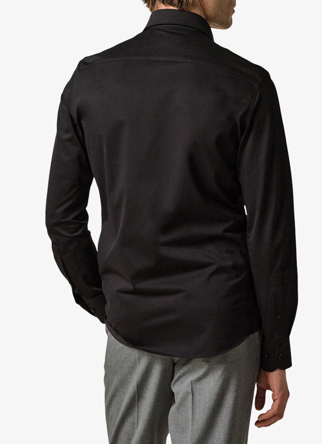 Profuomo Slim fit Japanese knitted shirt - achterkant 4 zwart