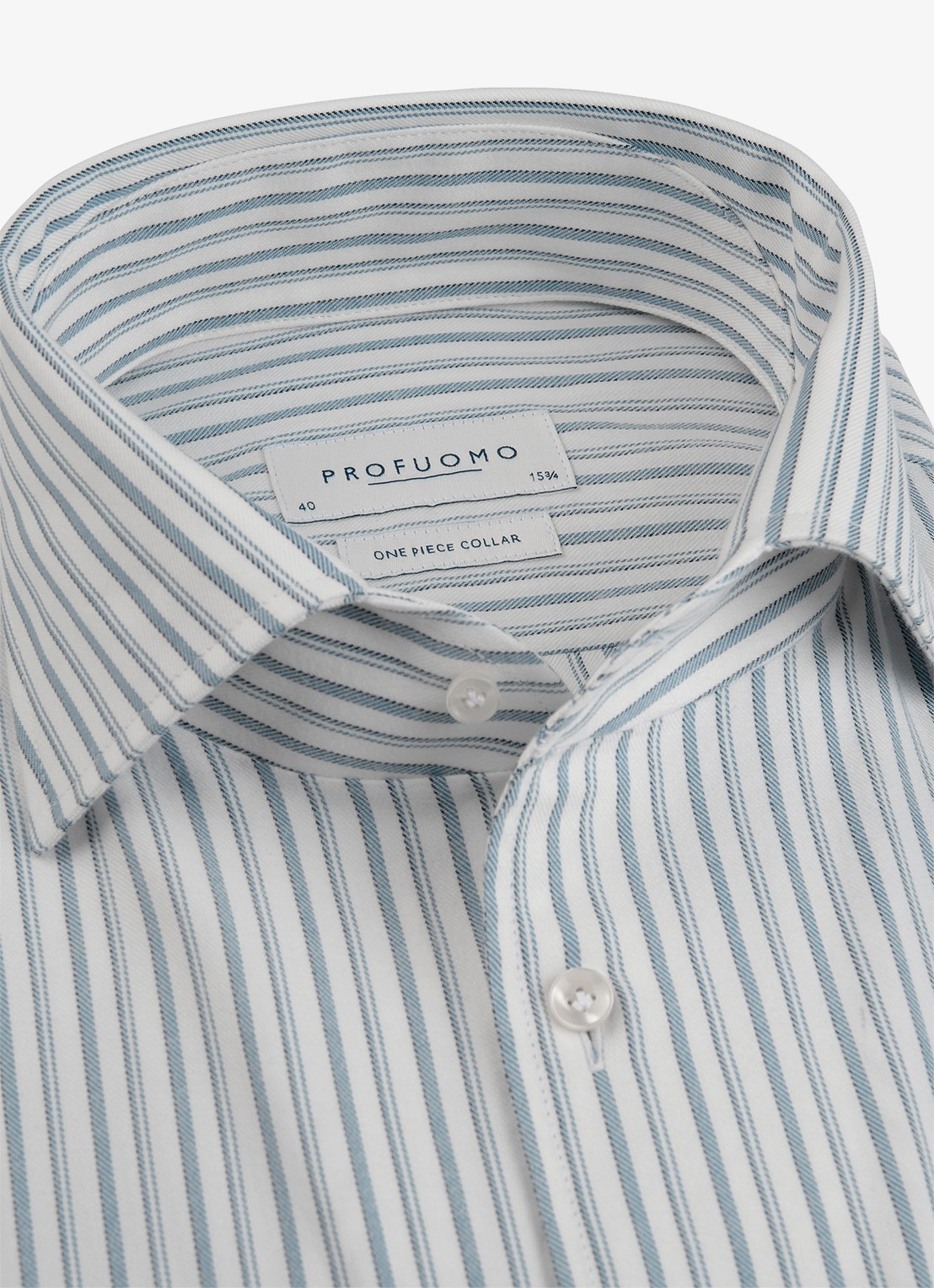 Profuomo Slim fit overhemd met streepprint - detail 2 blauw