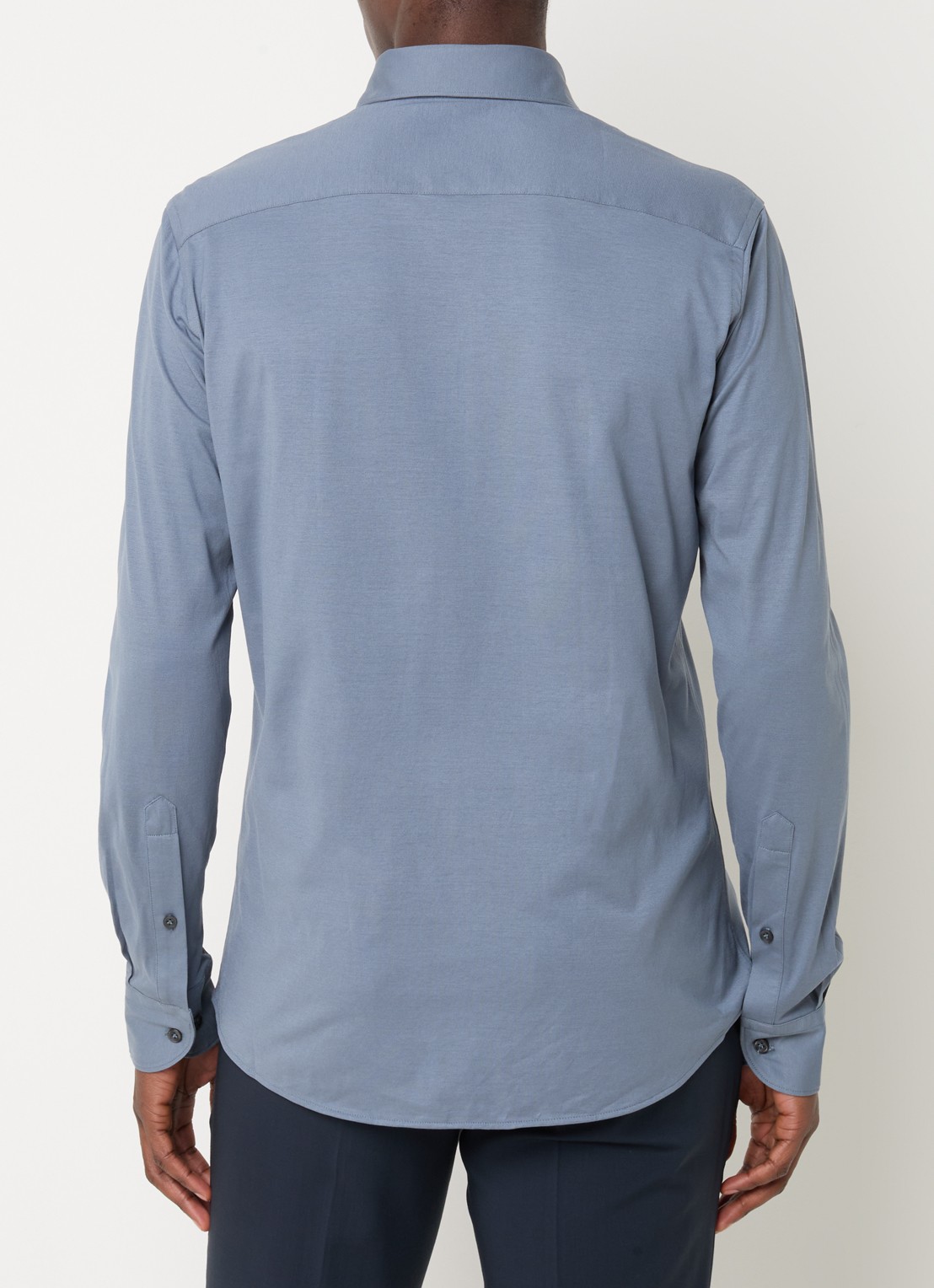 Profuomo Slim fit overhemd met stretch  - achterkant indigo