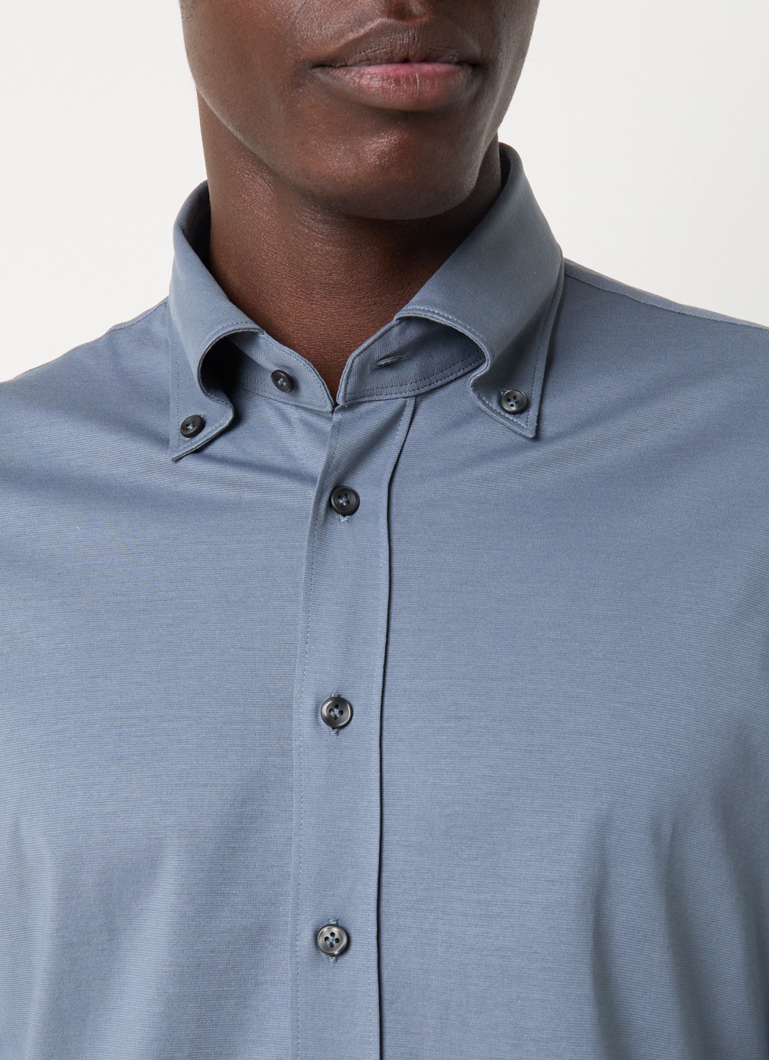 Profuomo Slim fit overhemd met stretch  - detail 5 indigo