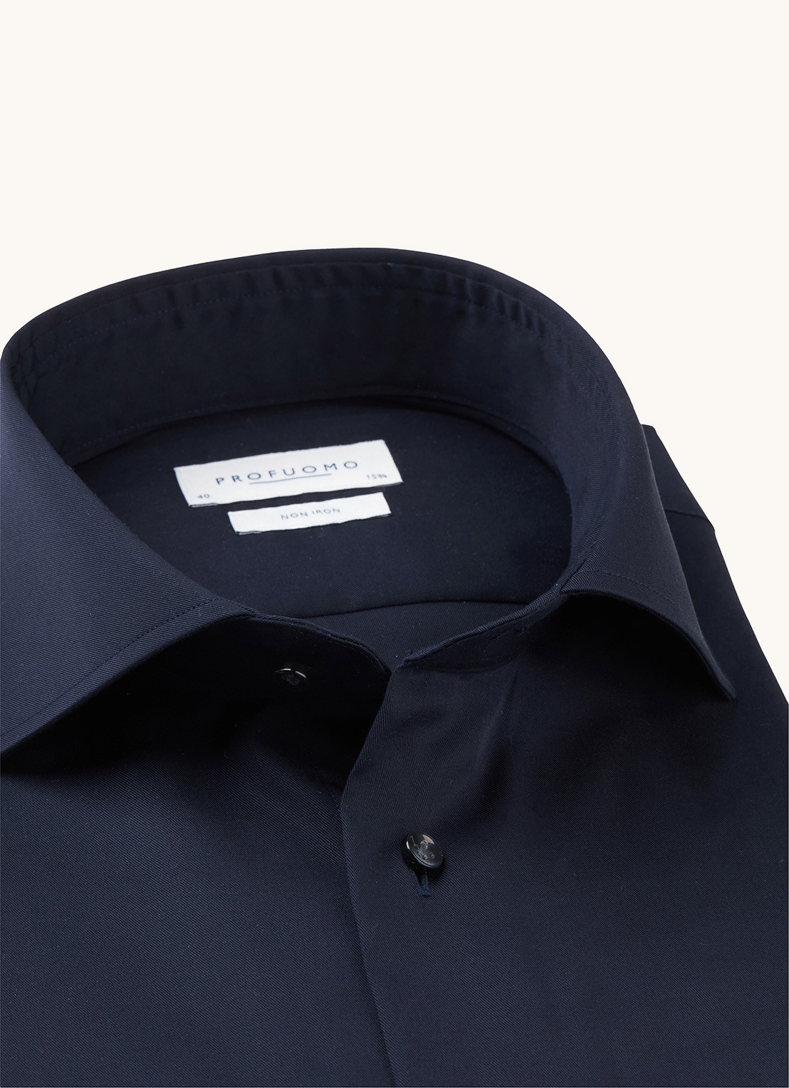 Profuomo Slim fit overhemd van katoen - detail 6 donkerblauw