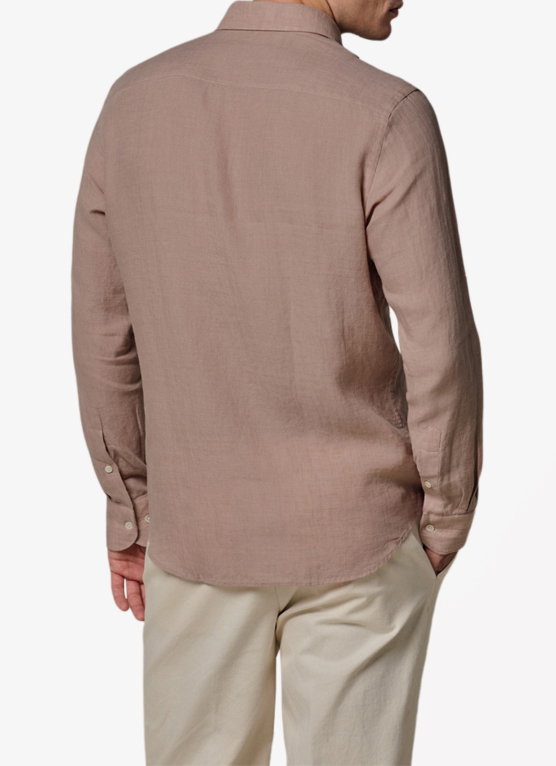 Profuomo Slim fit overhemd van linnen - achterkant roze