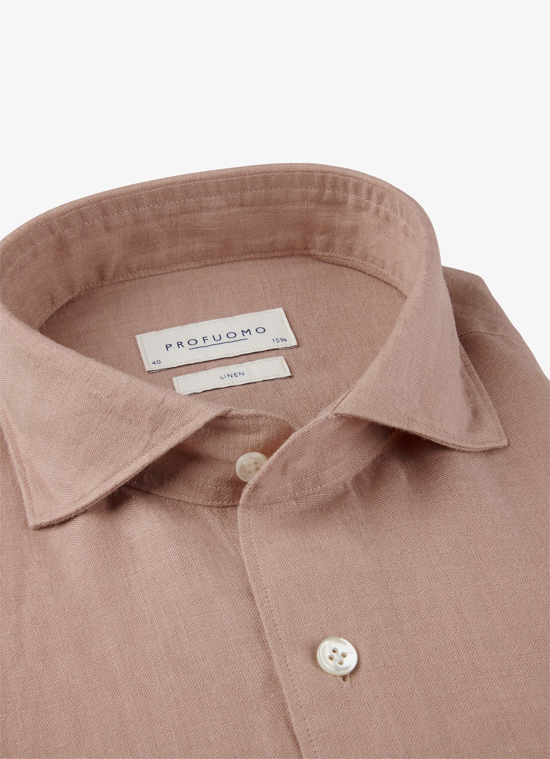 Profuomo Slim fit overhemd van linnen - detail 6 roze