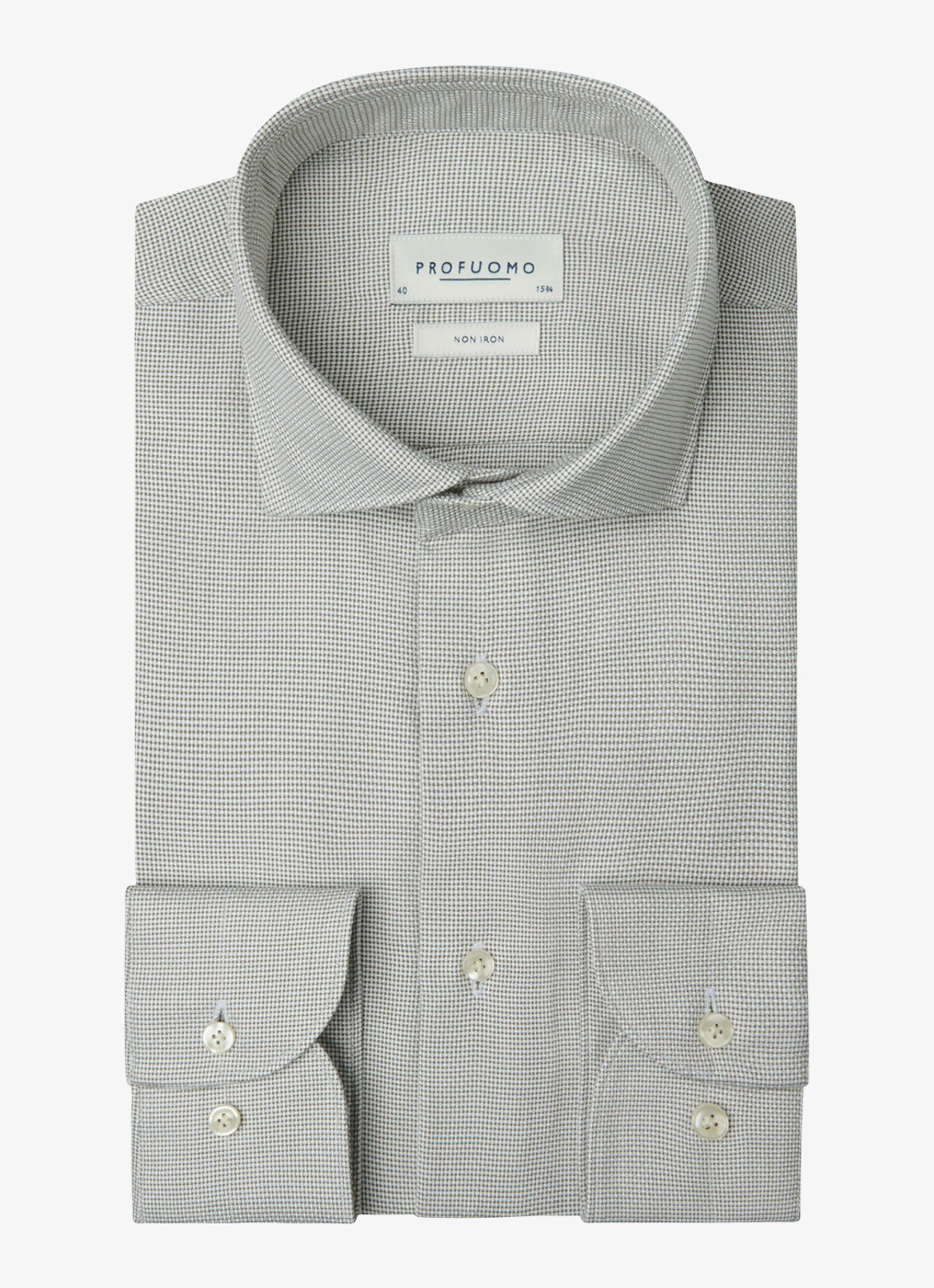 Profuomo Slim fit overhemd - voorkant 2 groen