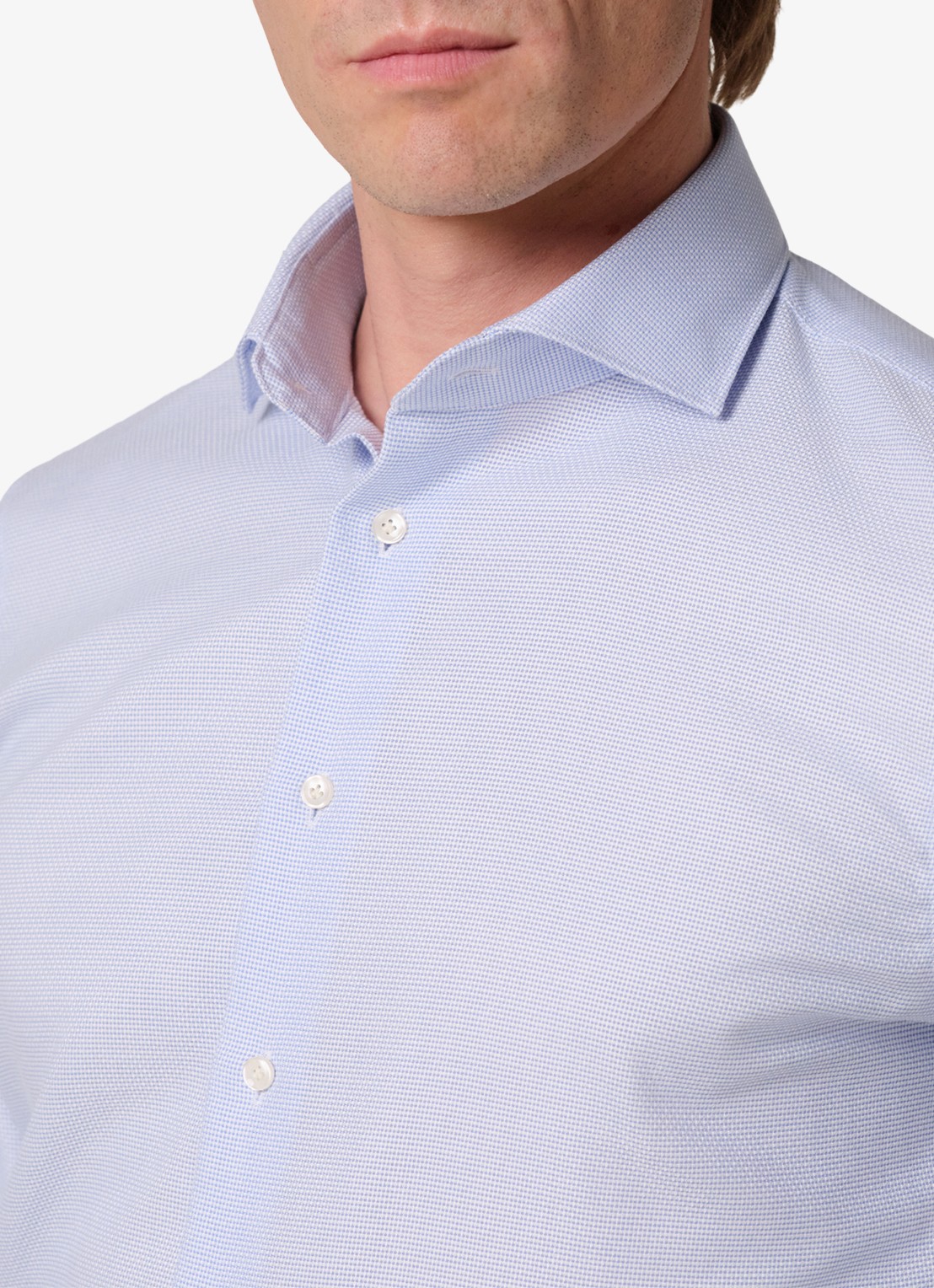 Profuomo Slim fit overhemd - detail 3 lichtblauw