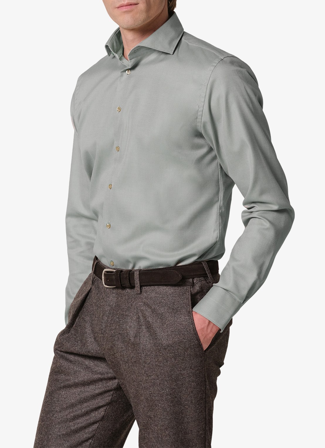 Profuomo Slim fit overhemd - detail grijs