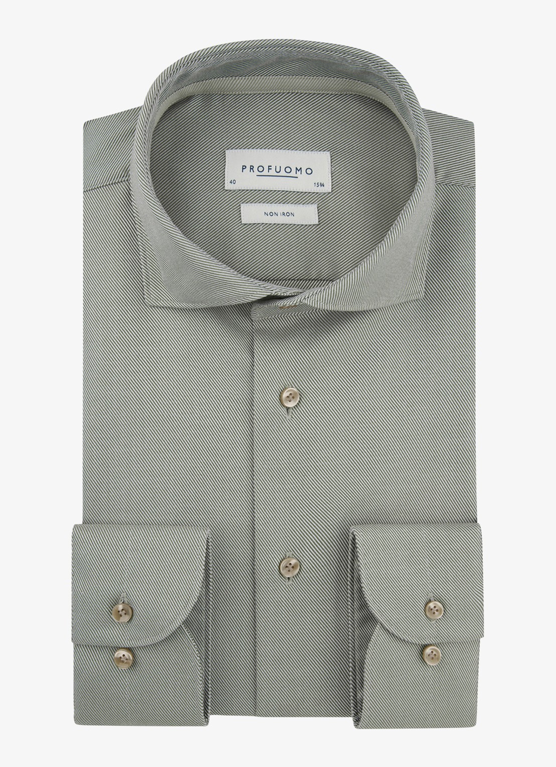 Profuomo Slim fit overhemd - voorkant 4 grijs