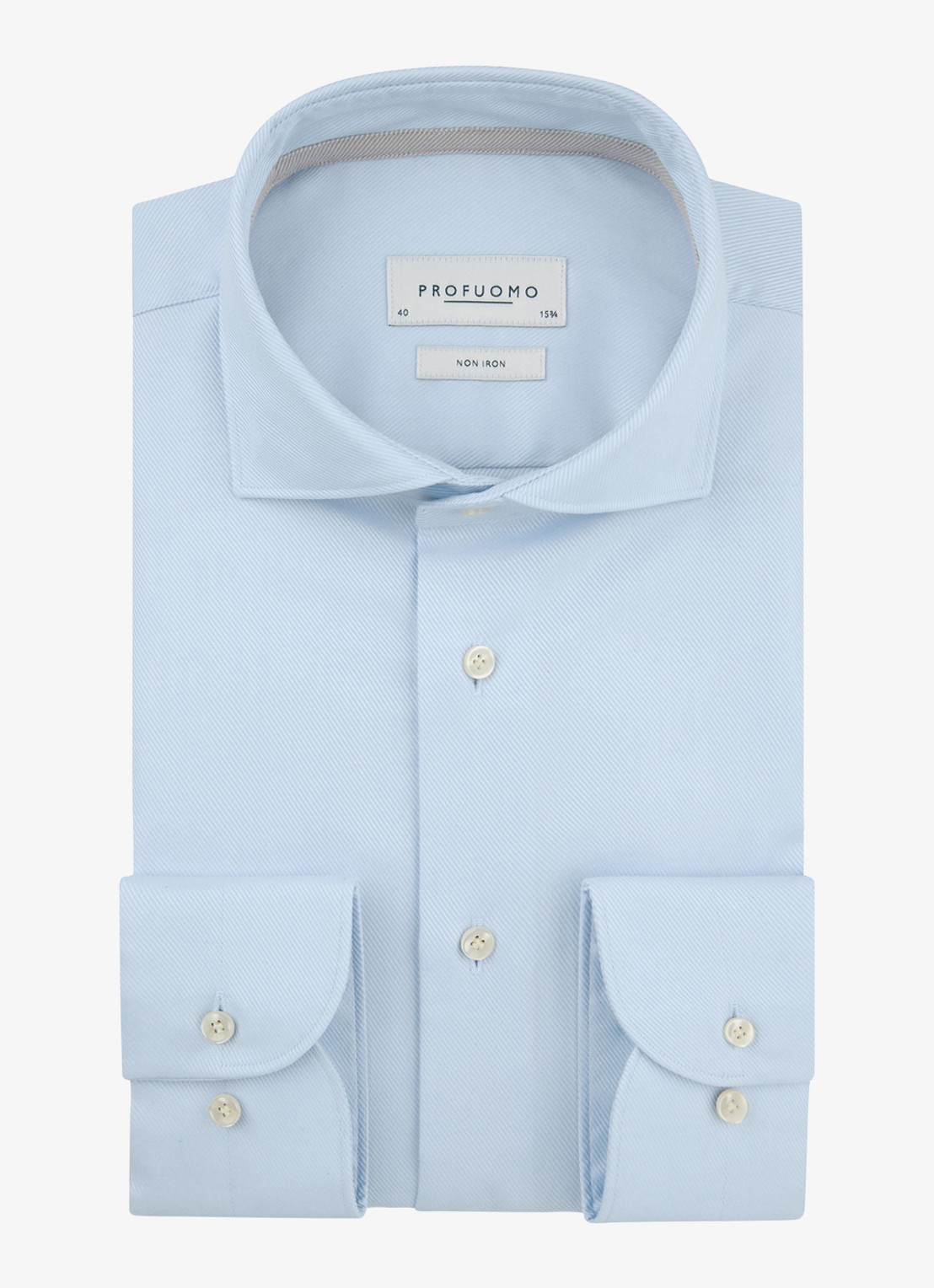 Profuomo Slim fit overhemd - voorkant lichtblauw