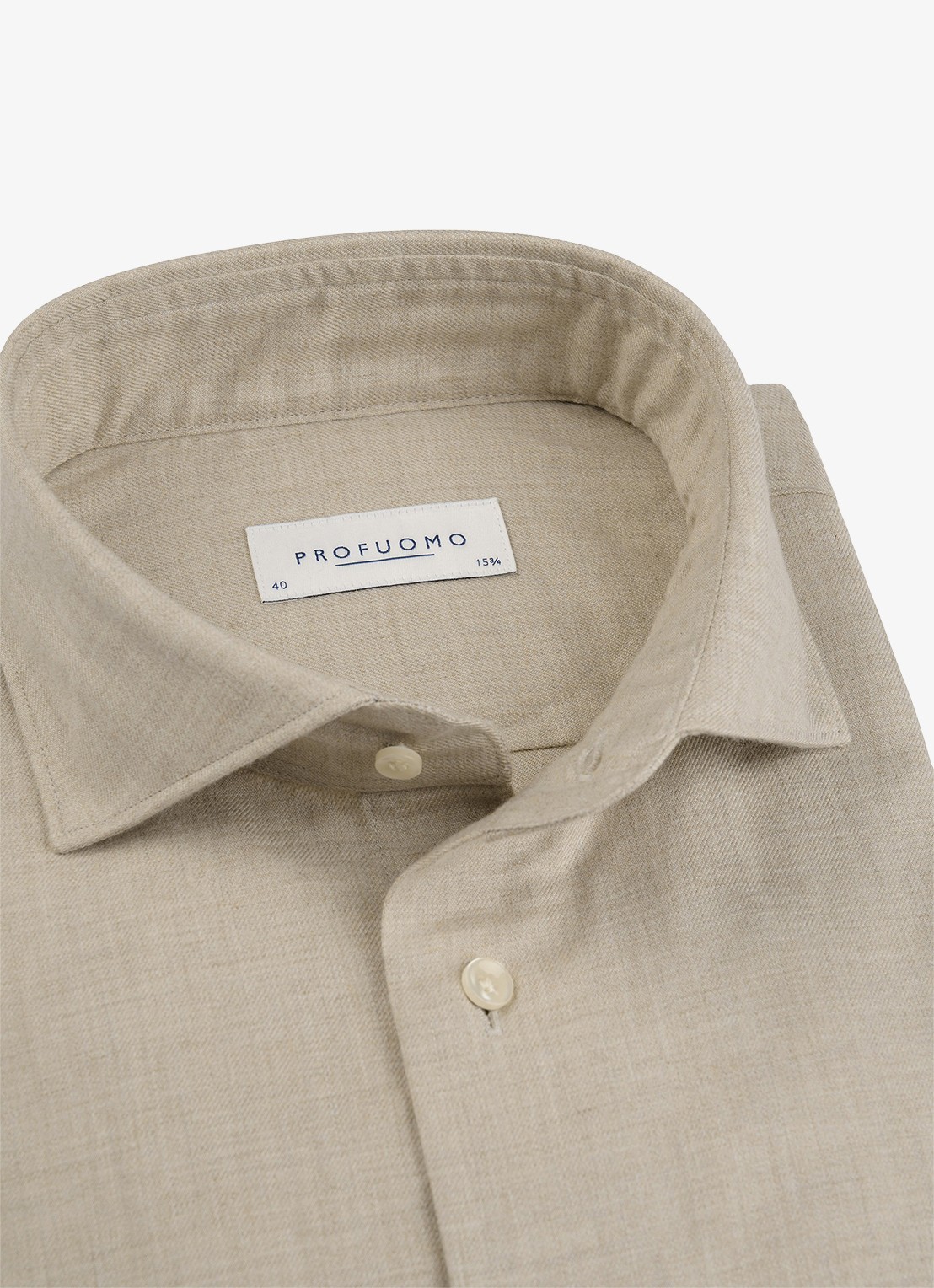 Profuomo Slim fit overhemd - detail 2 beige