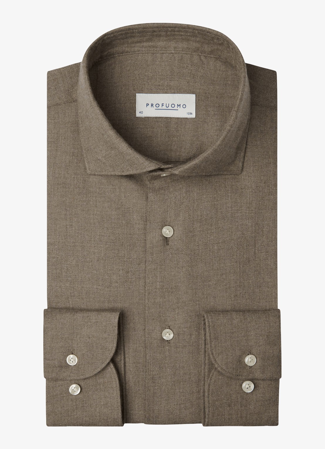 Profuomo Slim fit overhemd - voorkant bruin