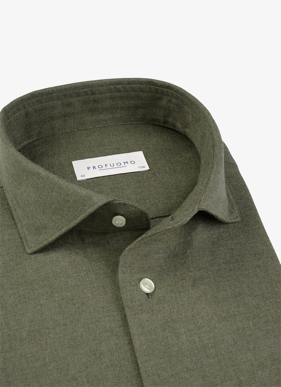 Profuomo Slim fit overhemd - detail donkergroen