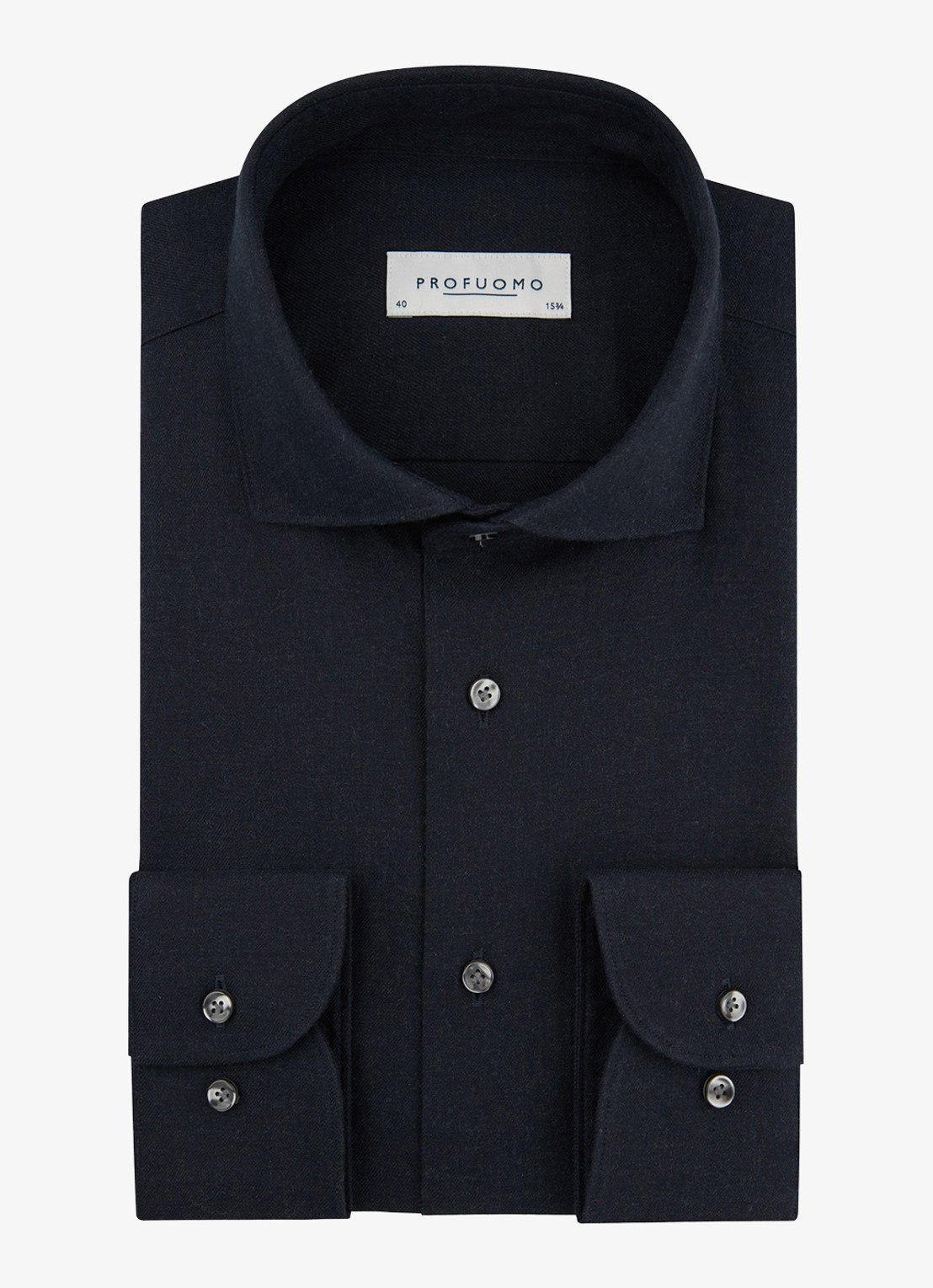 Profuomo Slim fit overhemd - voorkant donkerblauw