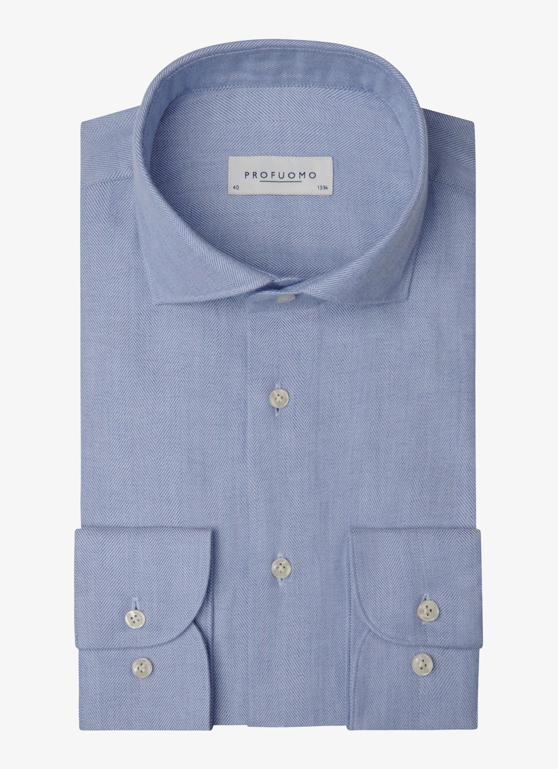 Profuomo Slim fit overhemd - voorkant blauw