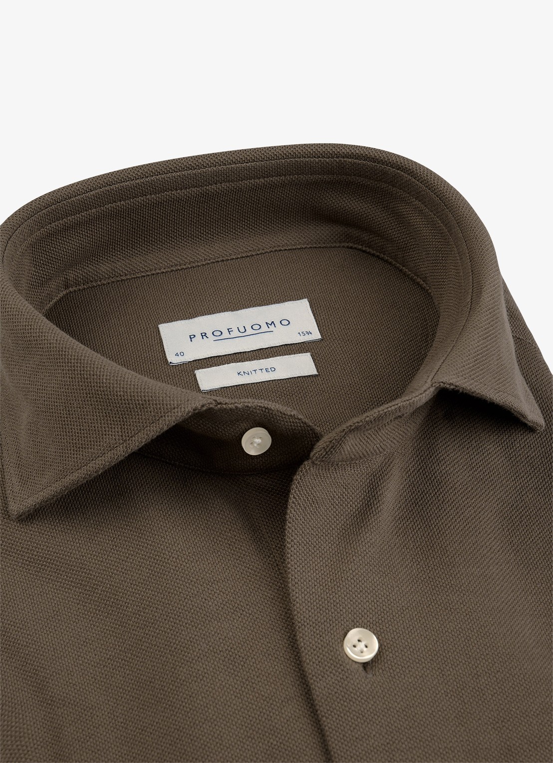 Profuomo Slim fit overhemd - detail 4 taupe