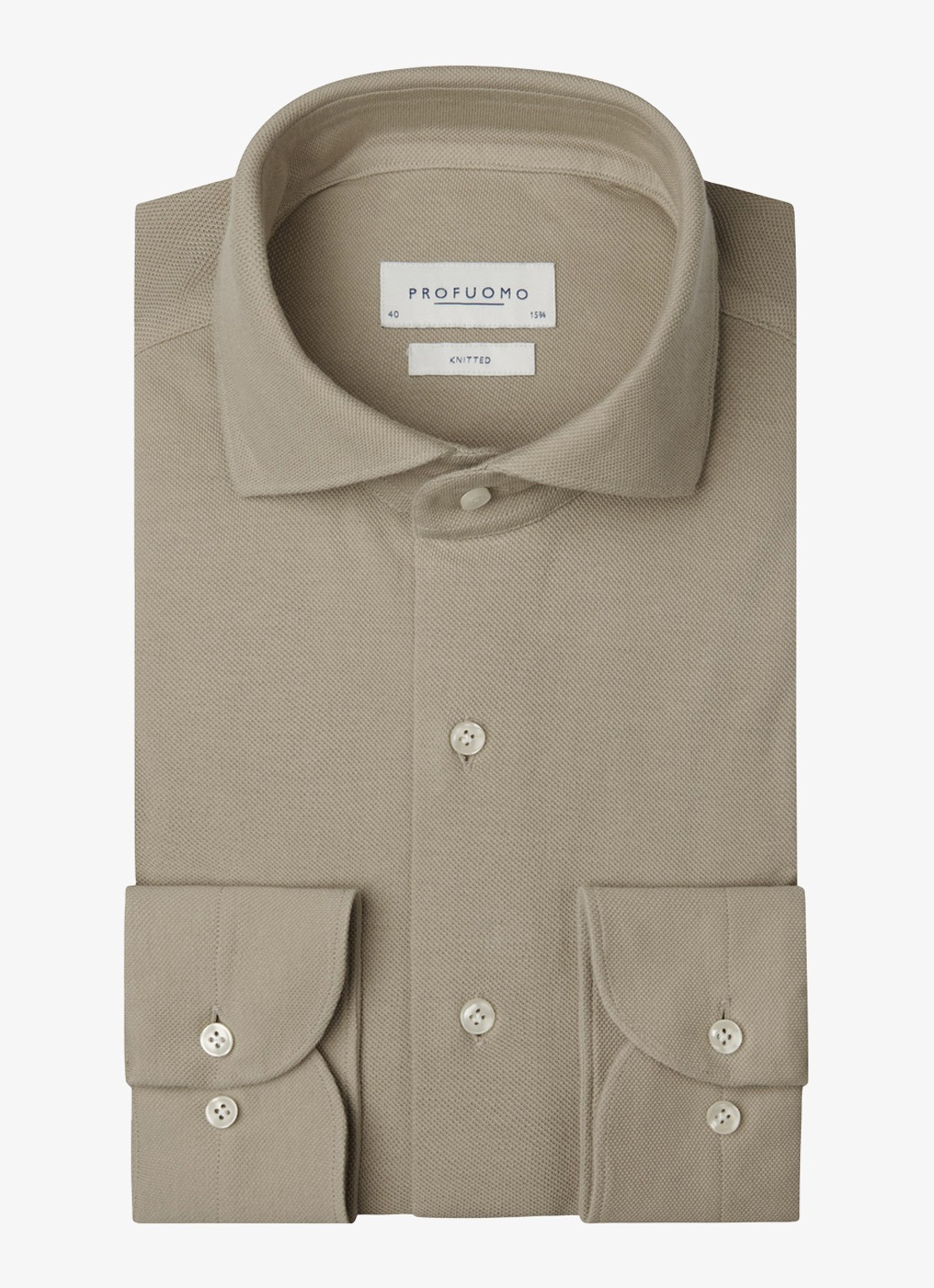 Profuomo Slim fit overhemd - voorkant beige