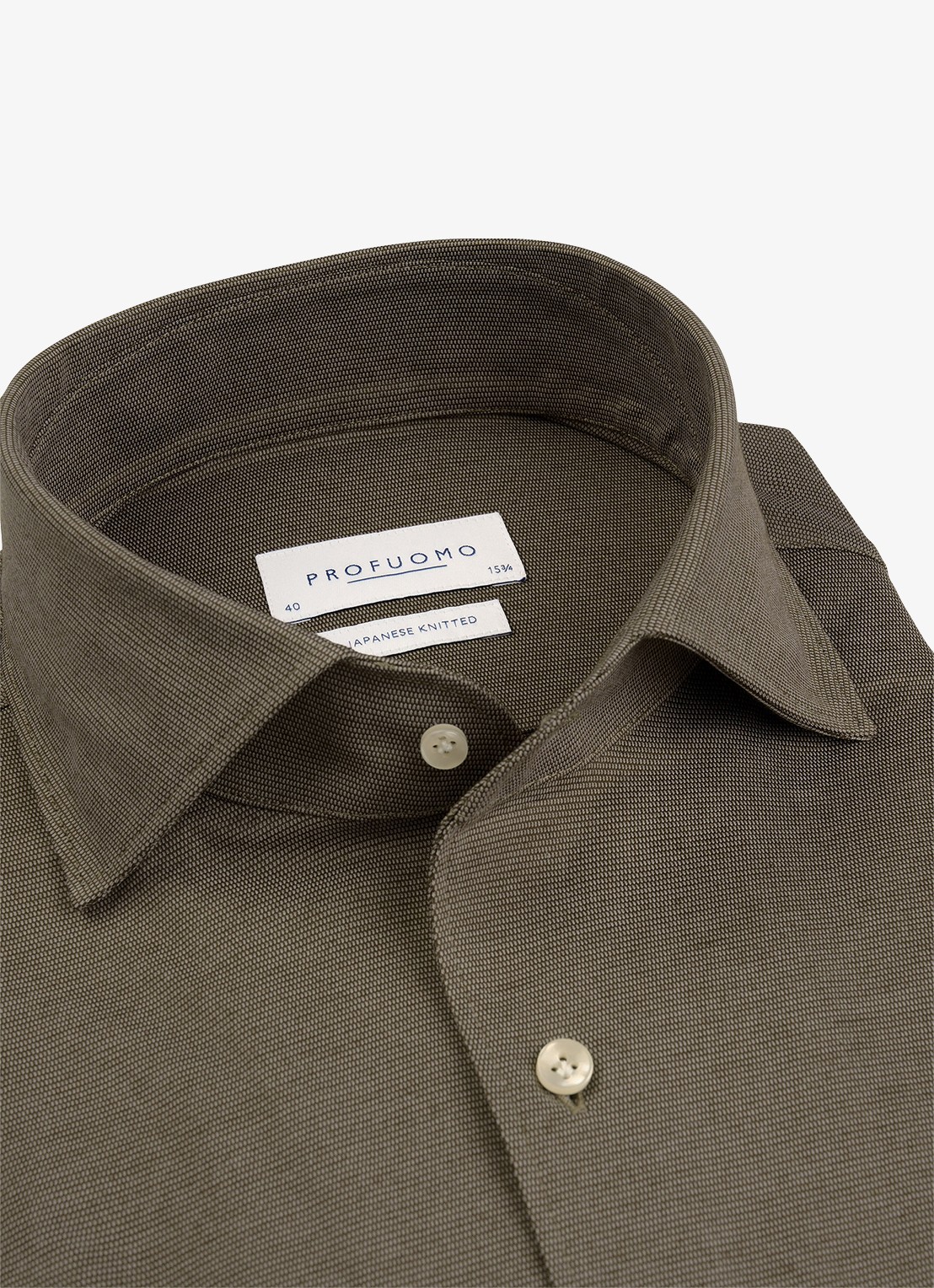 Profuomo Slim fit overhemd - detail taupe