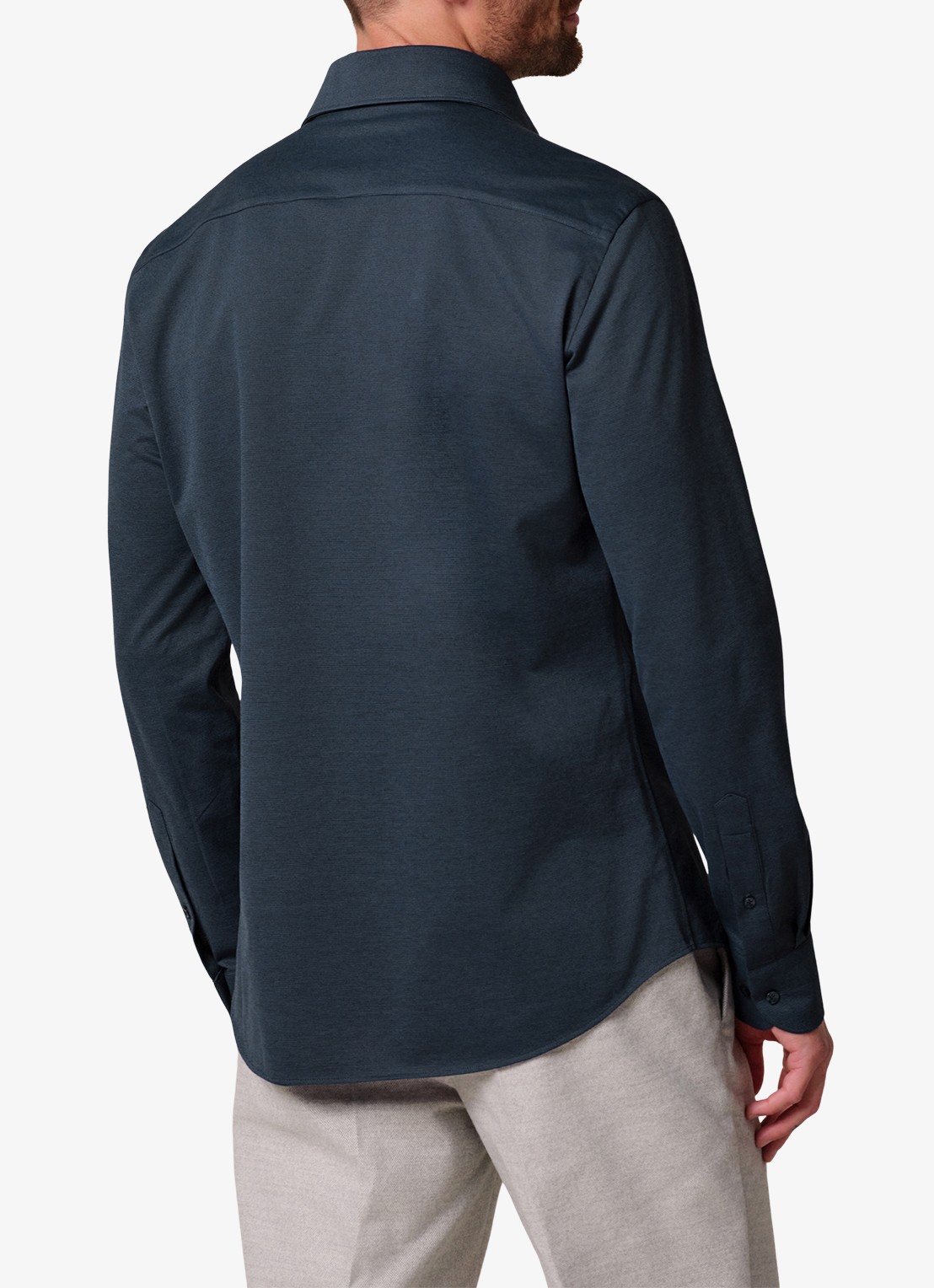 Profuomo Slim fit overhemd - achterkant 3 donkerblauw