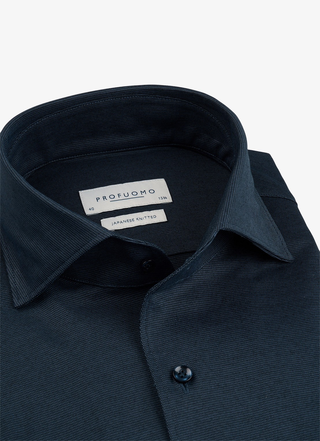 Profuomo Slim fit overhemd - detail 5 donkerblauw
