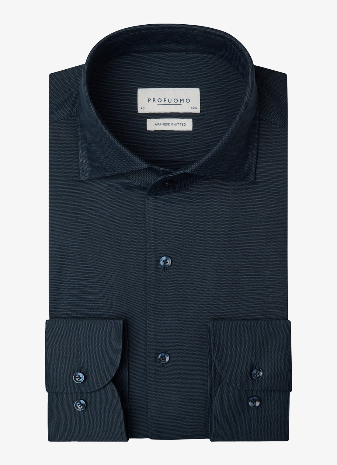 Profuomo Slim fit overhemd - voorkant donkerblauw