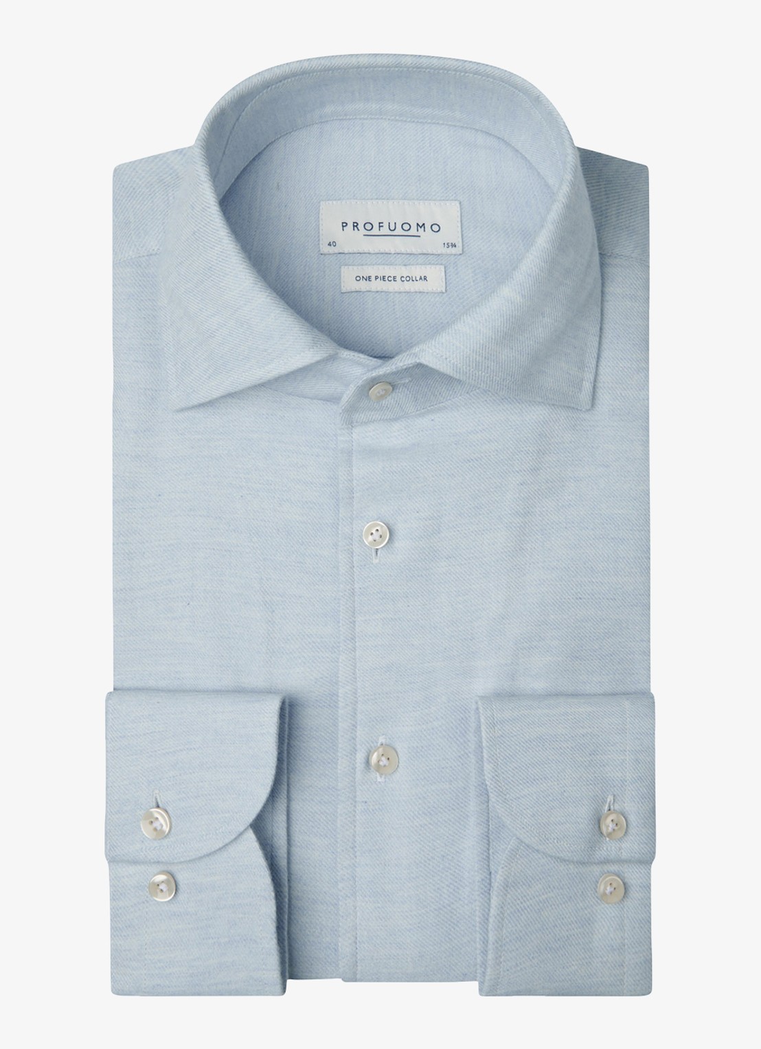 Profuomo Slim fit overhemd - voorkant 5 lichtblauw
