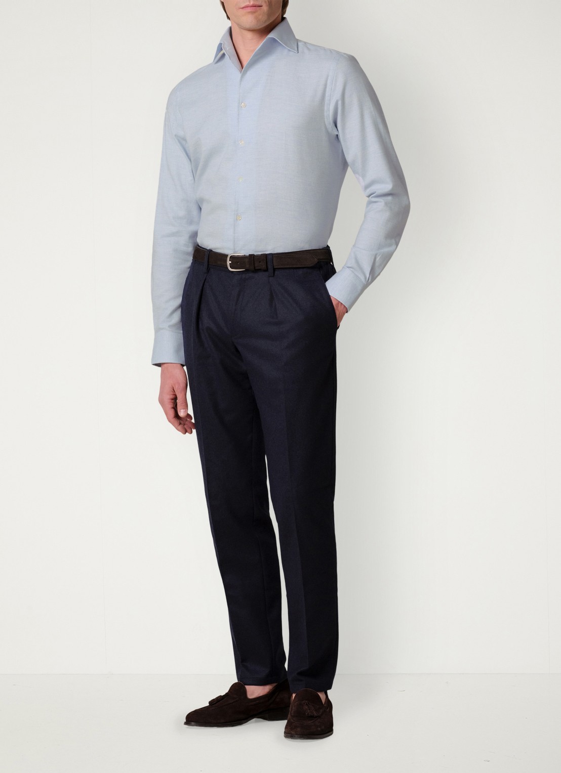 Profuomo Slim fit overhemd - voorkant 6 lichtblauw