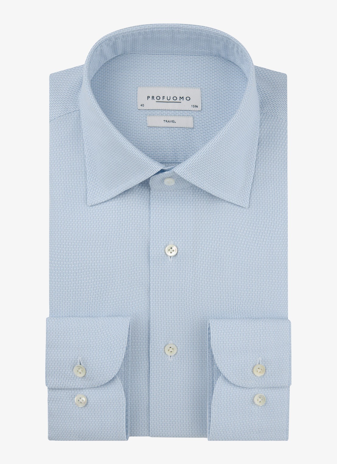 Profuomo Slim fit overhemd - voorkant lichtblauw