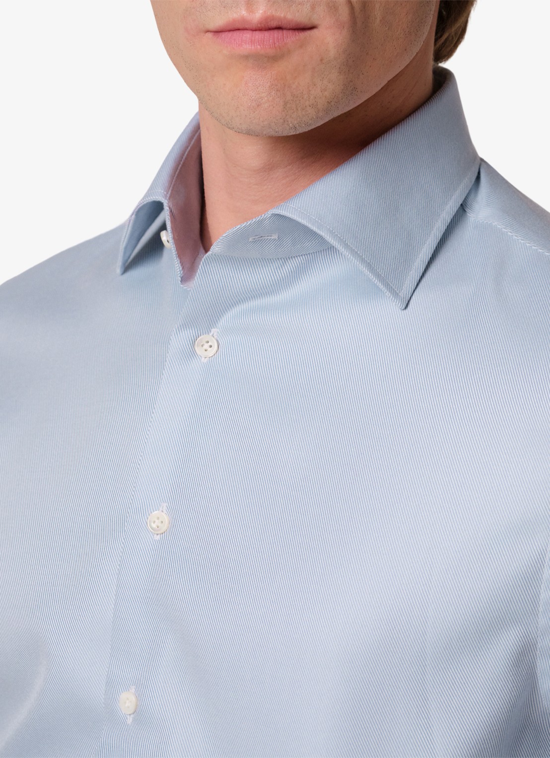 Profuomo Slim fit overhemd - detail 6 lichtblauw