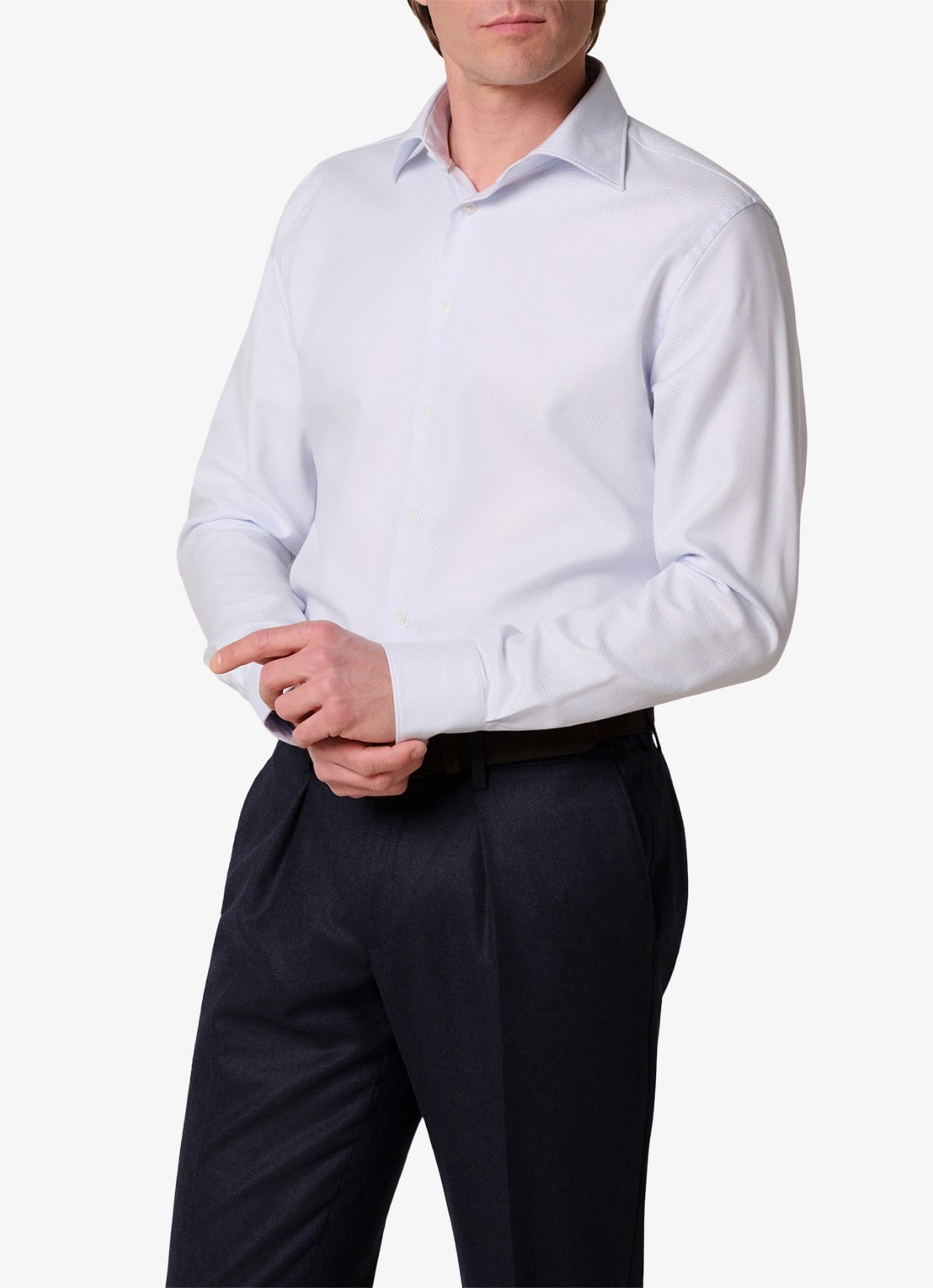 Profuomo Slim fit overhemd - detail lichtblauw