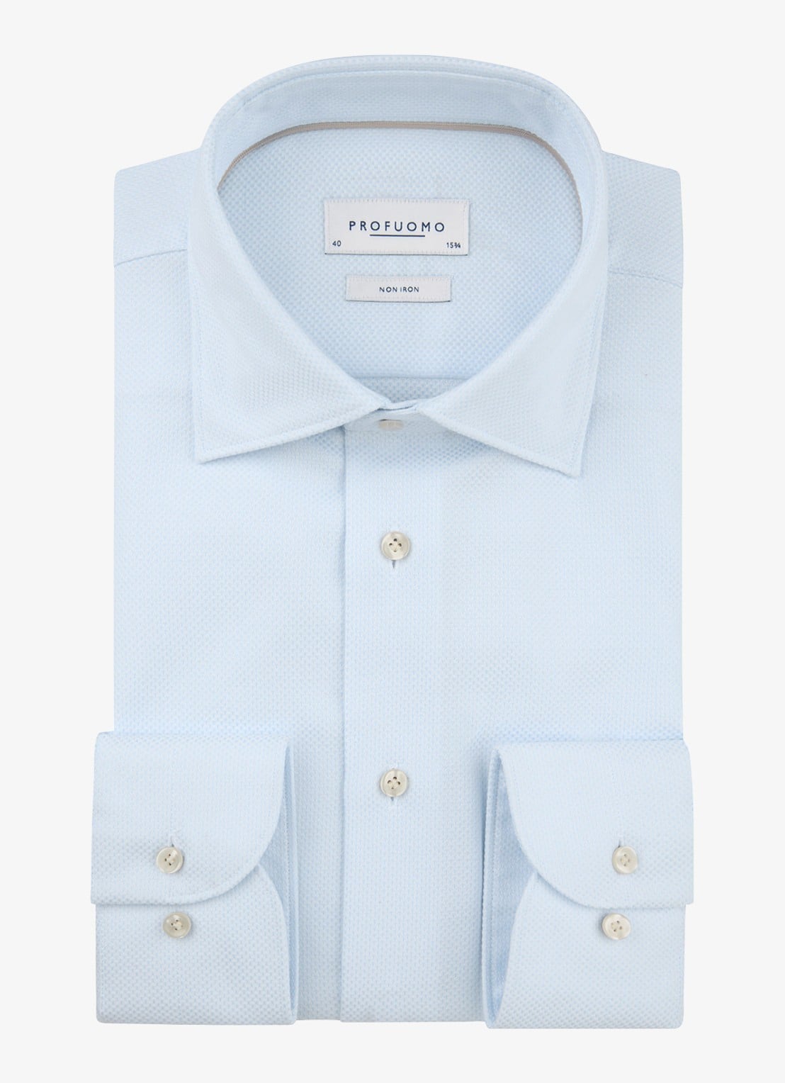 Profuomo Slim fit overhemd - voorkant 5 lichtblauw