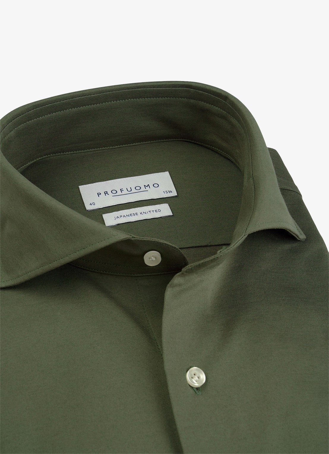 Profuomo Slim fit overhemd - detail 2 khaki