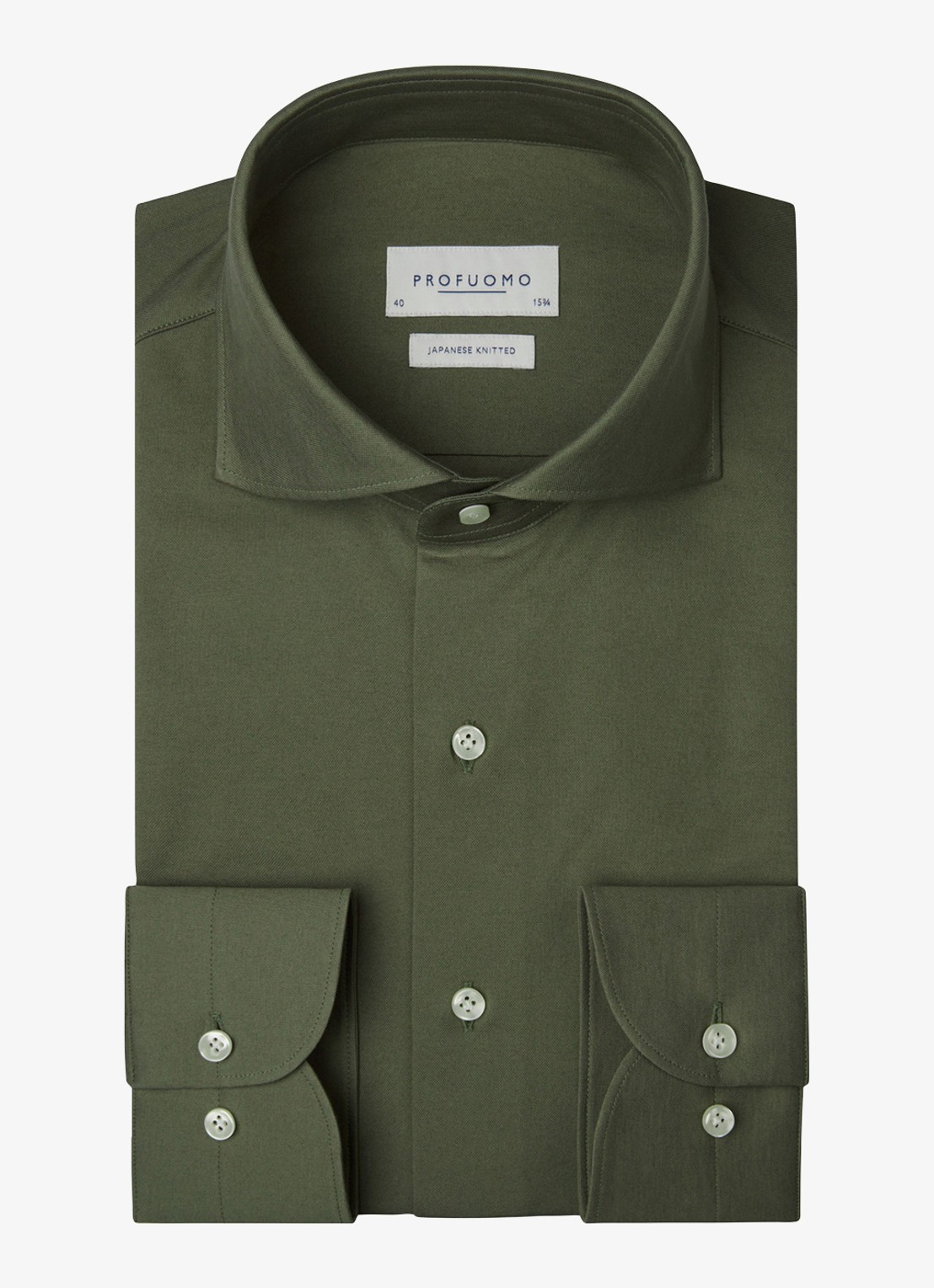Profuomo Slim fit overhemd - voorkant 5 khaki