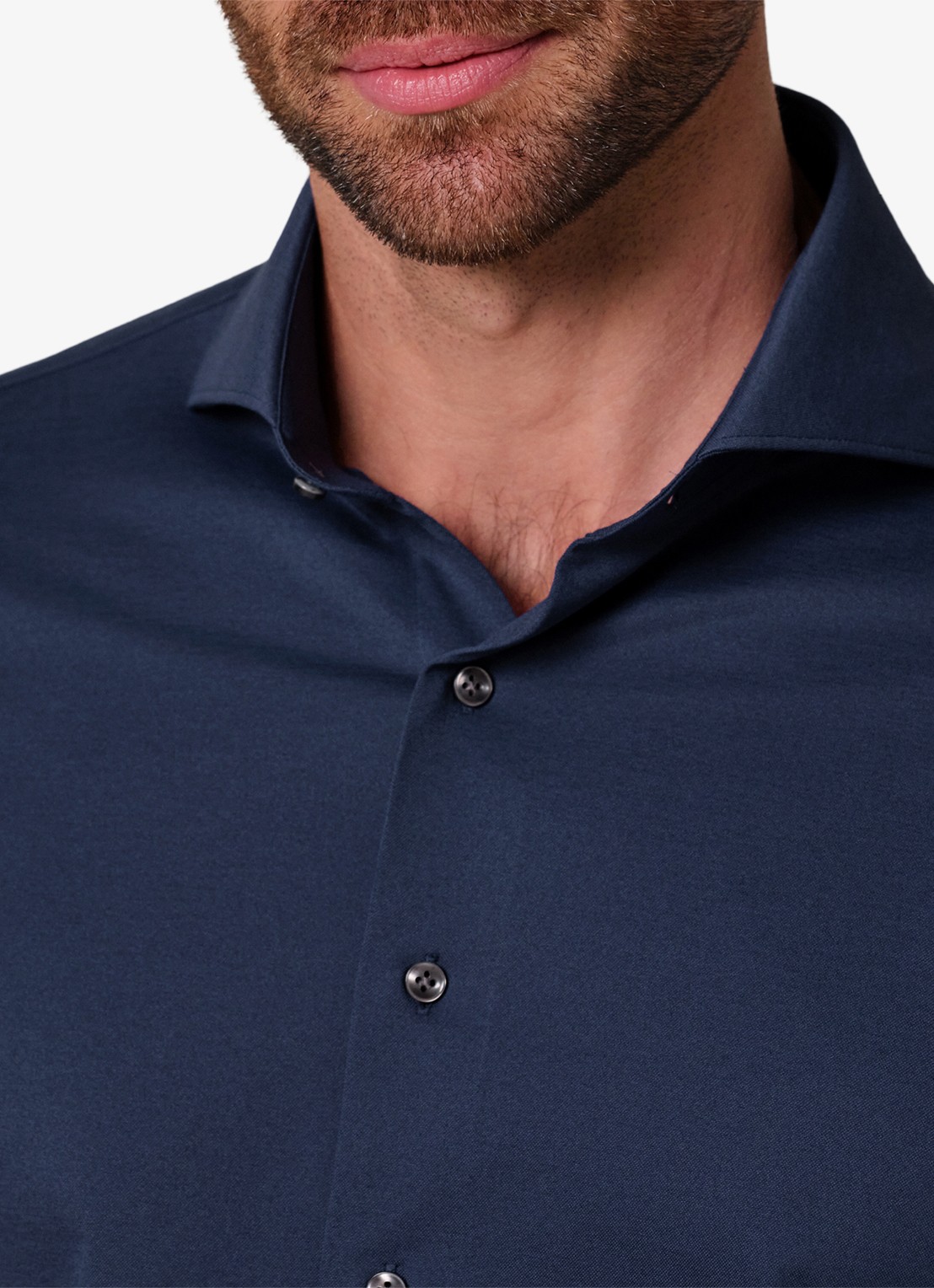 Profuomo Slim fit overhemd - detail 4 donkerblauw