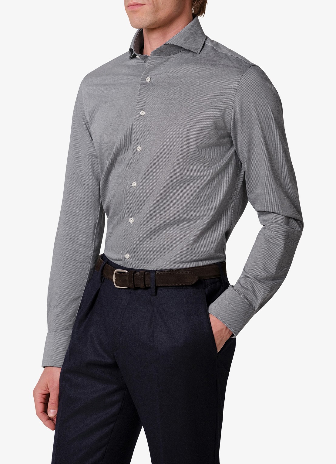 Profuomo Slim fit overhemd - detail 2 royalblauw