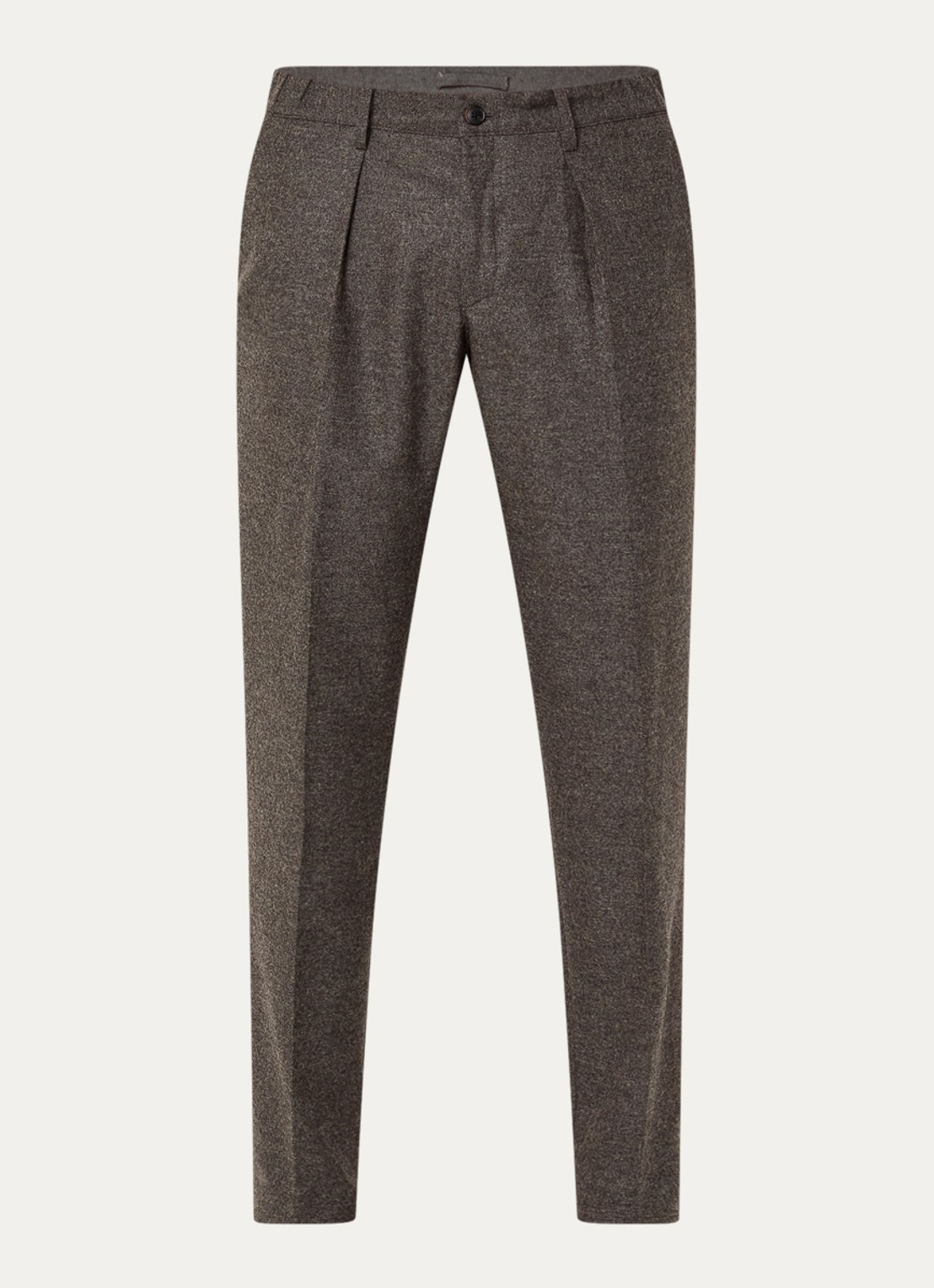 Profuomo Slim fit pantalon in wolblend met steekzakken - voorkant 5 middengrijs