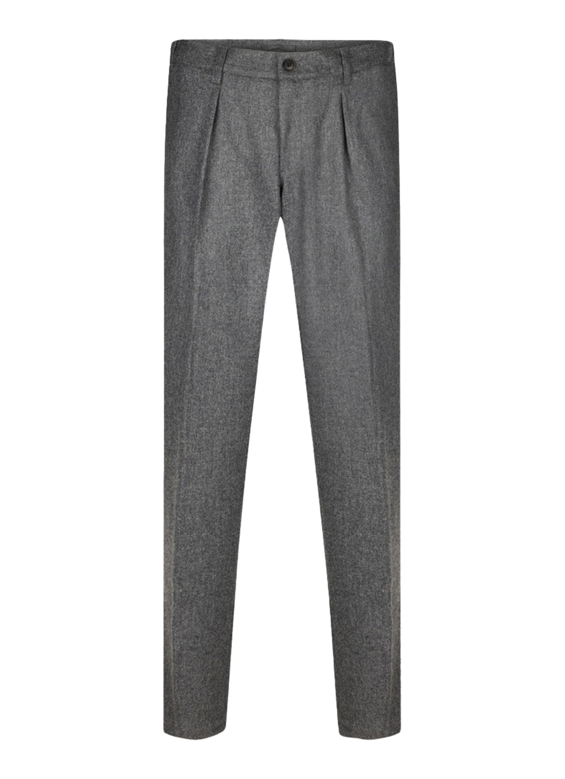 Profuomo Slim fit pantalon in wolblend met steekzakken - voorkant lichtgrijs