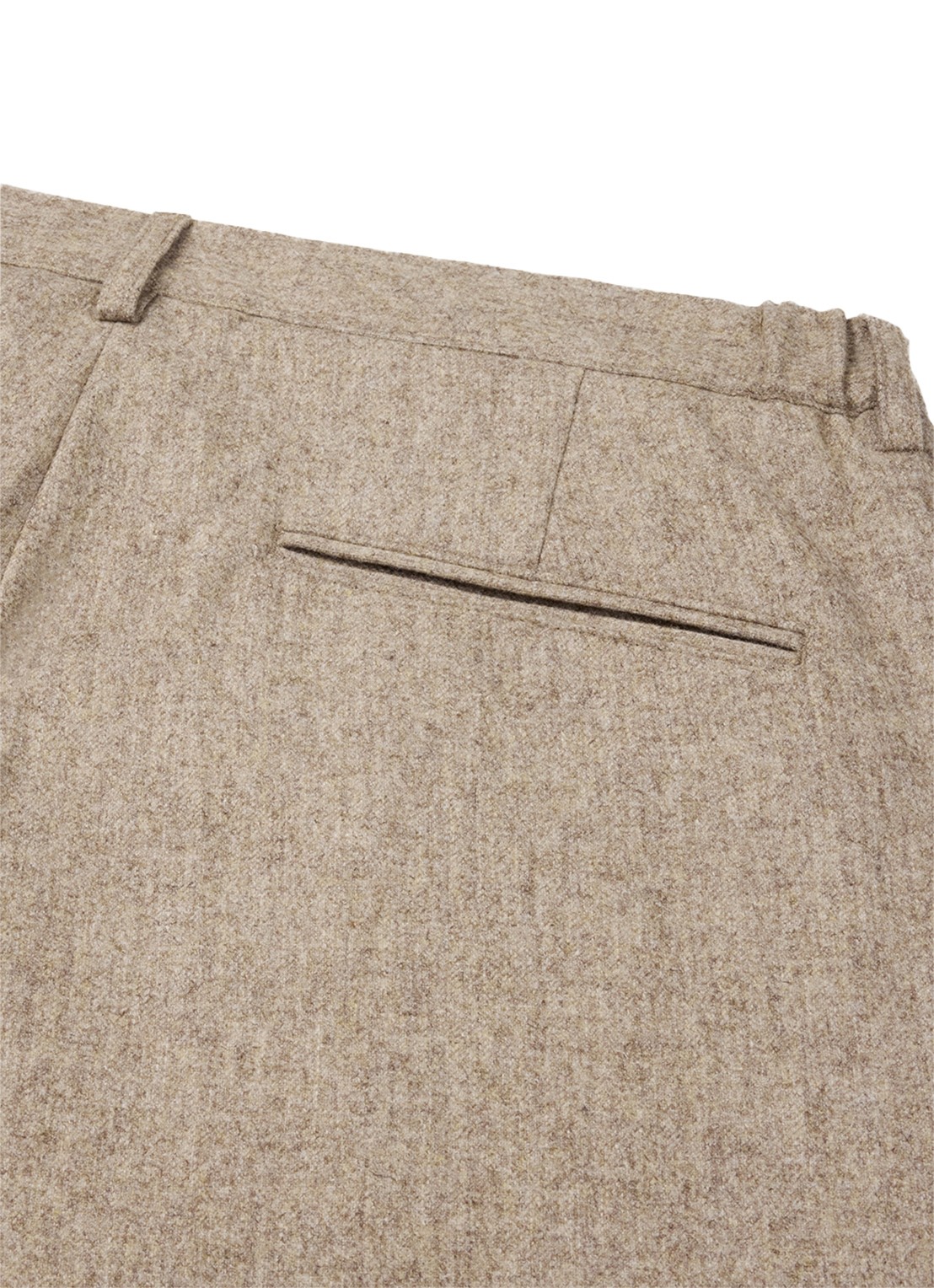 Profuomo Slim fit pantalon in wolblend met steekzakken - detail 5 donkerbeige