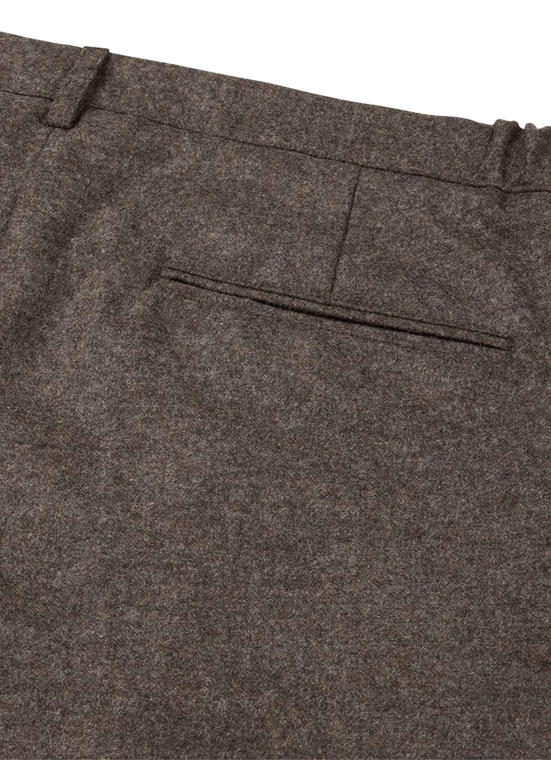 Profuomo Slim fit pantalon in wolblend met steekzakken - detail 5 bruin